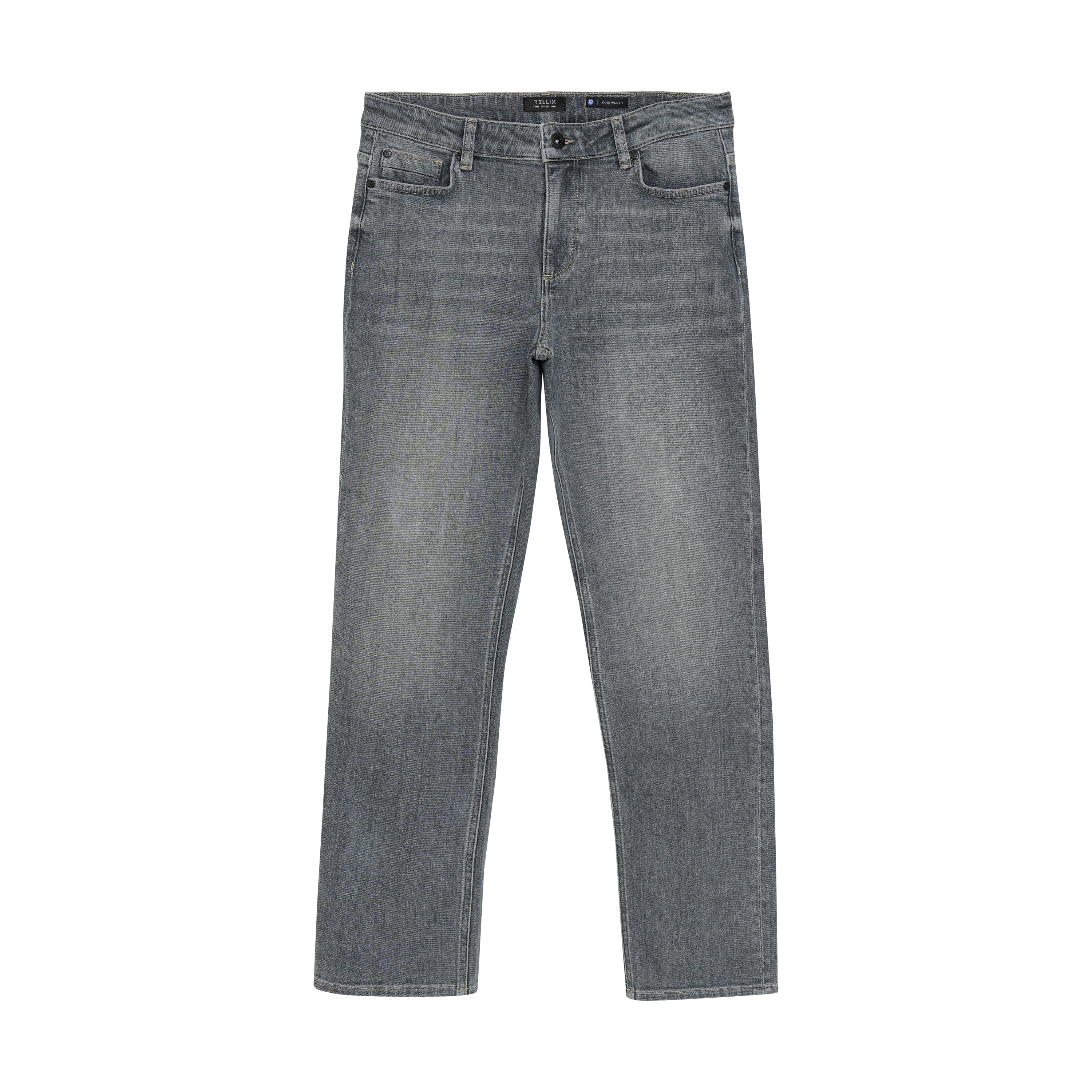 Jongens 2815 Loose Wide Fit Jeans van Rellix in de kleur Used Grey Denim in maat 188.