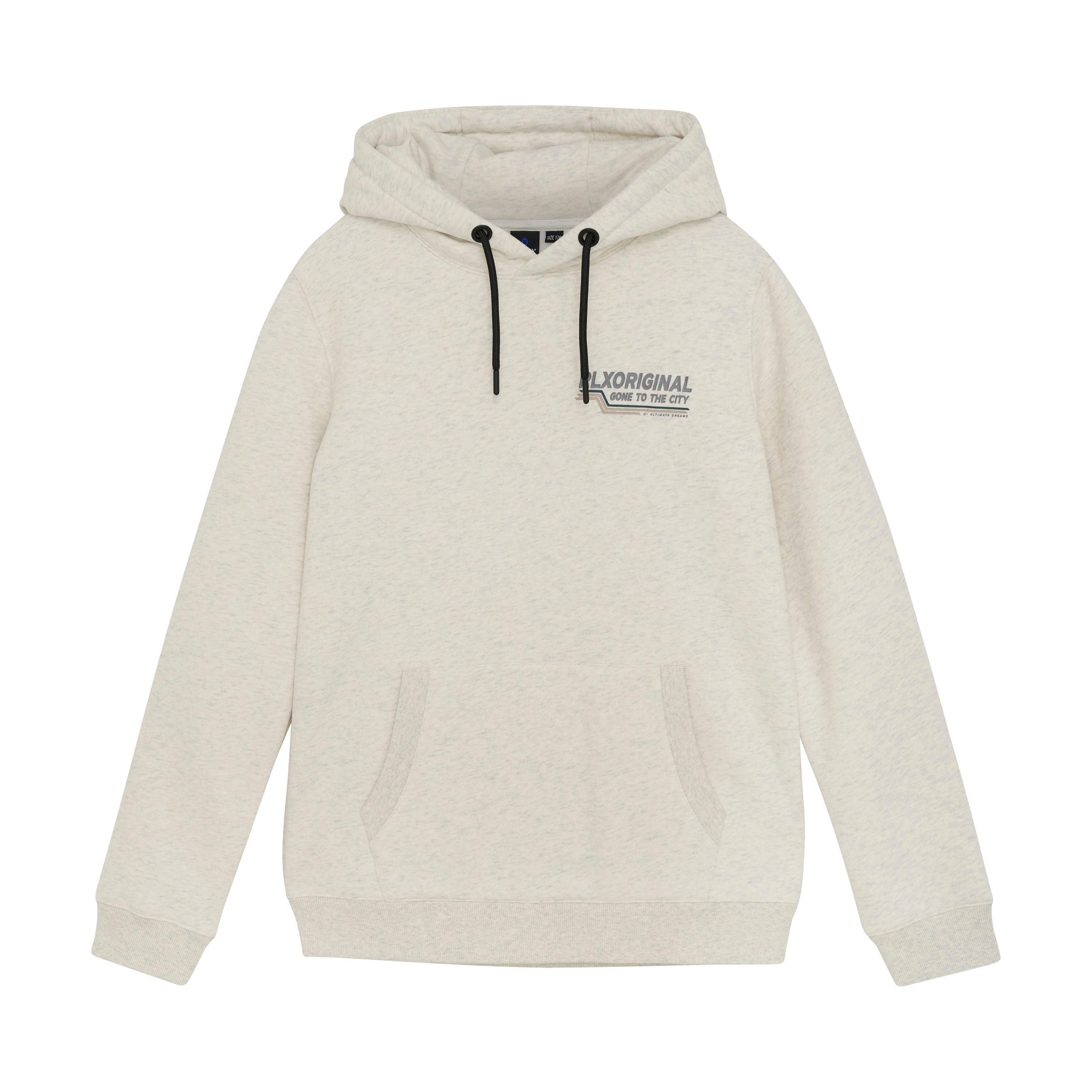 Jongens Hoodie RLXoriginal Backprint van Rellix in de kleur Fresh Grey Melange in maat 188.