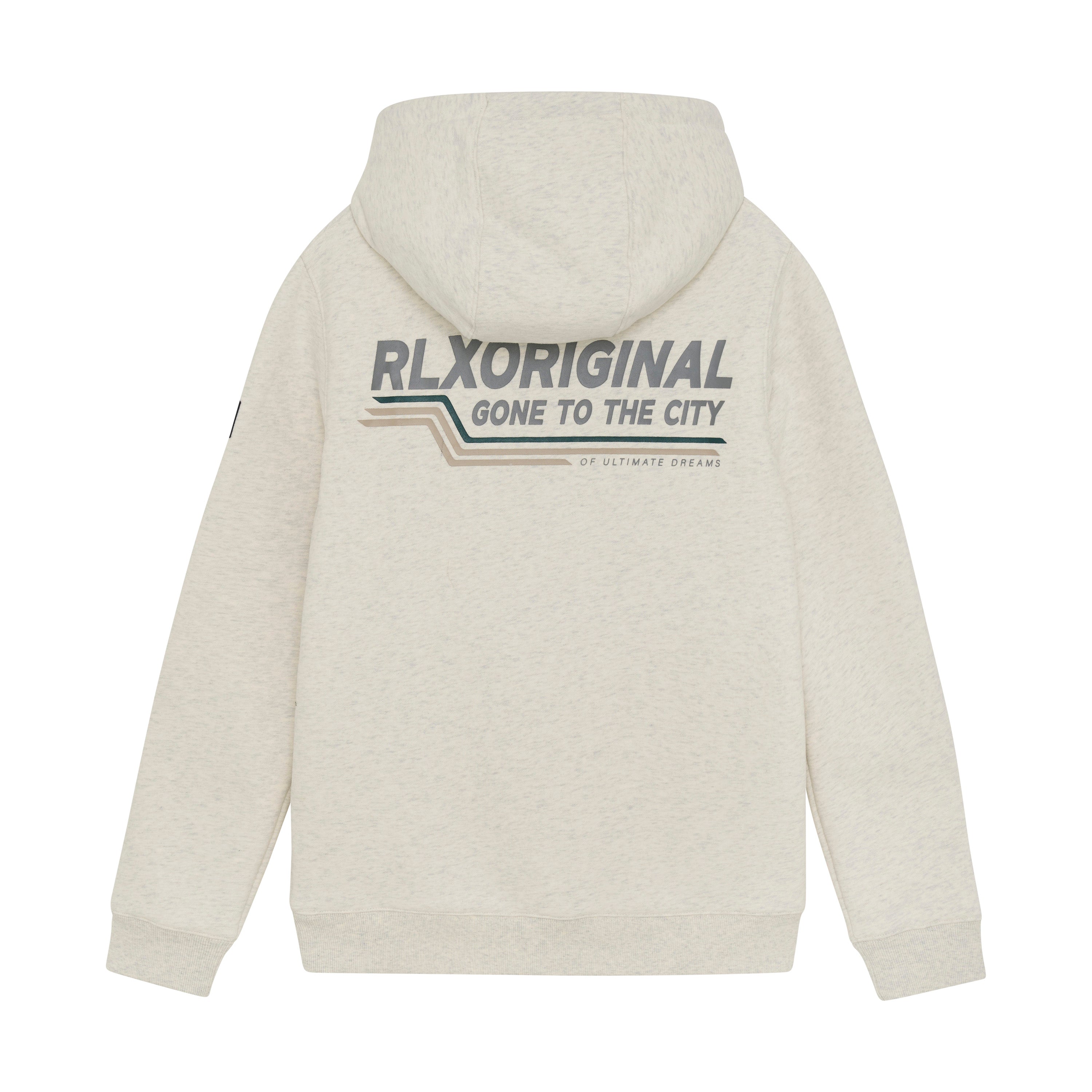 Jongens Hoodie RLXoriginal Backprint van Rellix in de kleur Fresh Grey Melange in maat 188.