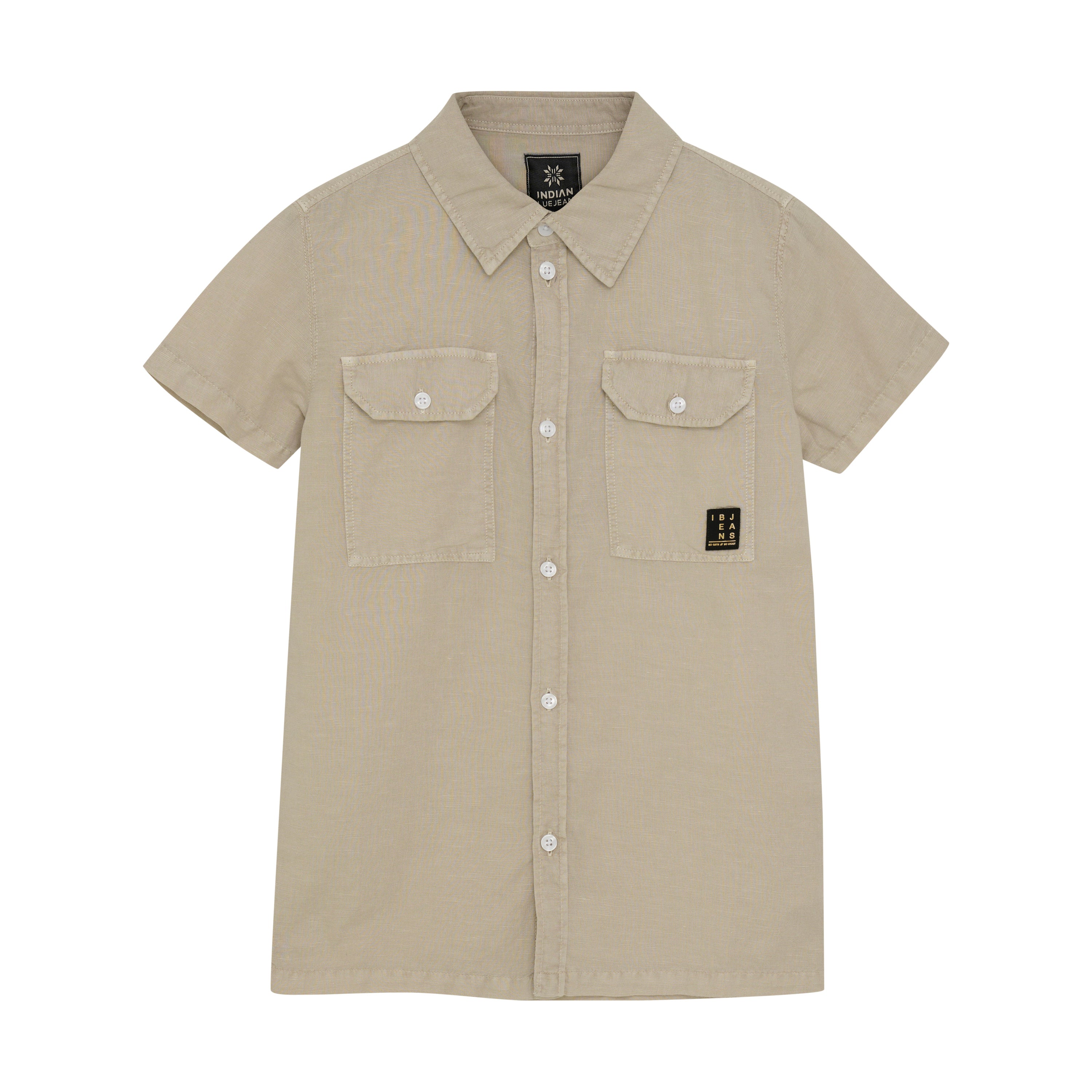 Indian Blue Jeans Shirt Short Sleeve Linen Look