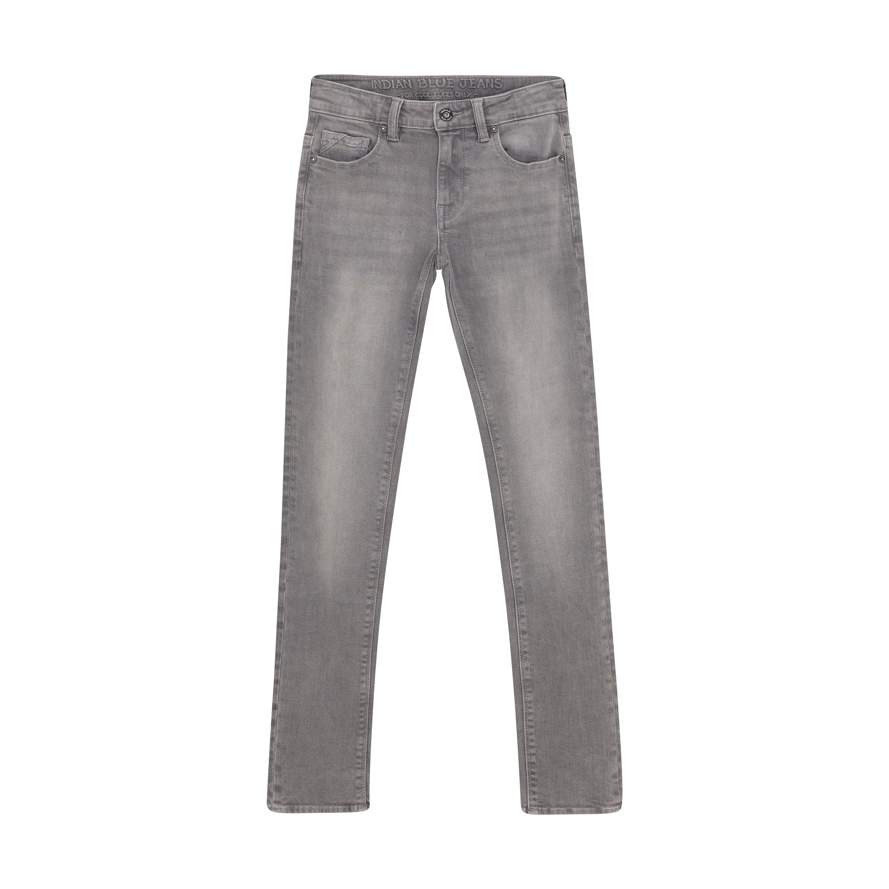 Jongens 2747 Skinny Fit Grey Jeans van Indian Blue Jeans in de kleur Light Grey Denim in maat 176.