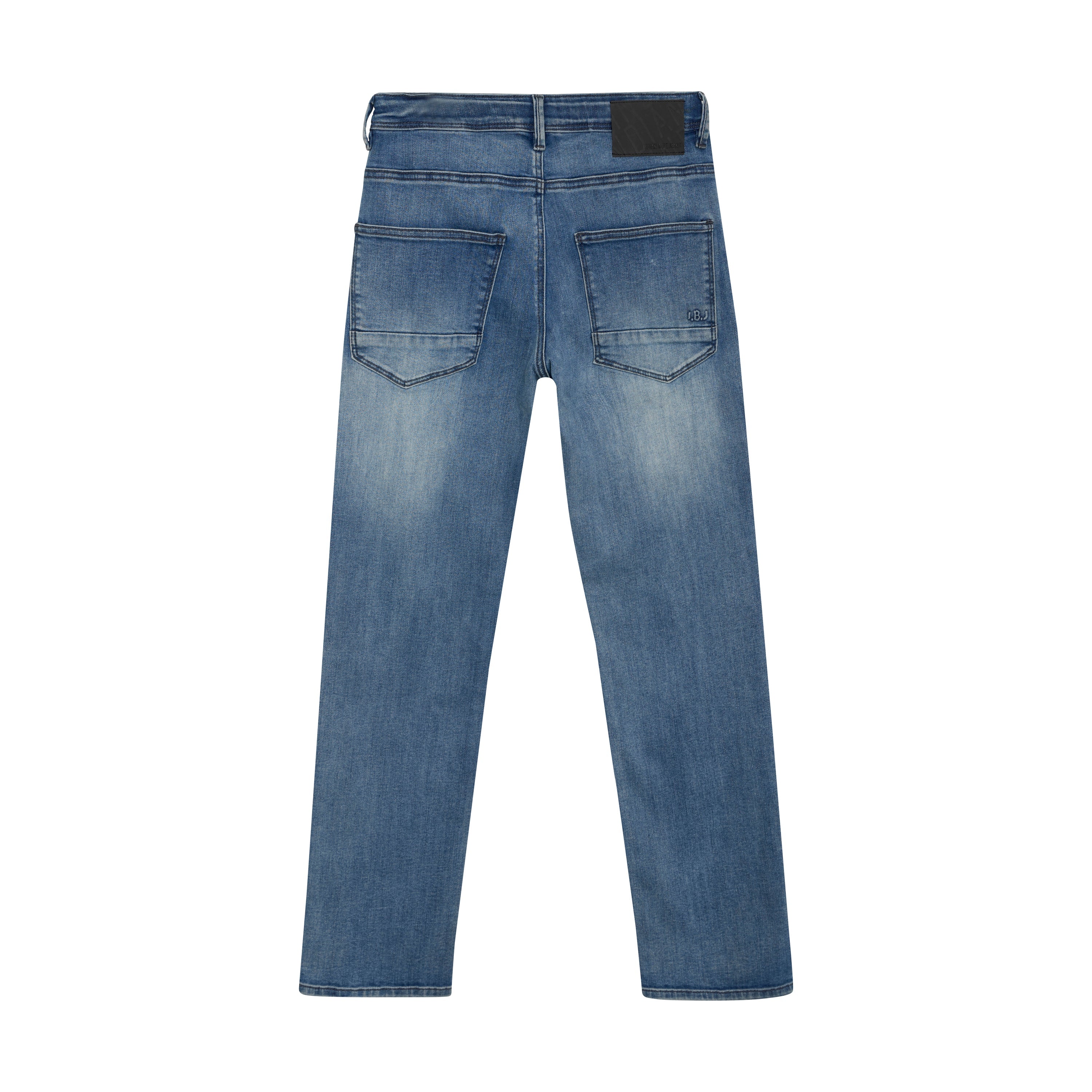 Jongens 2557 Wide Straight Blue Jeans van Indian Blue Jeans in de kleur Medium Denim in maat 176.