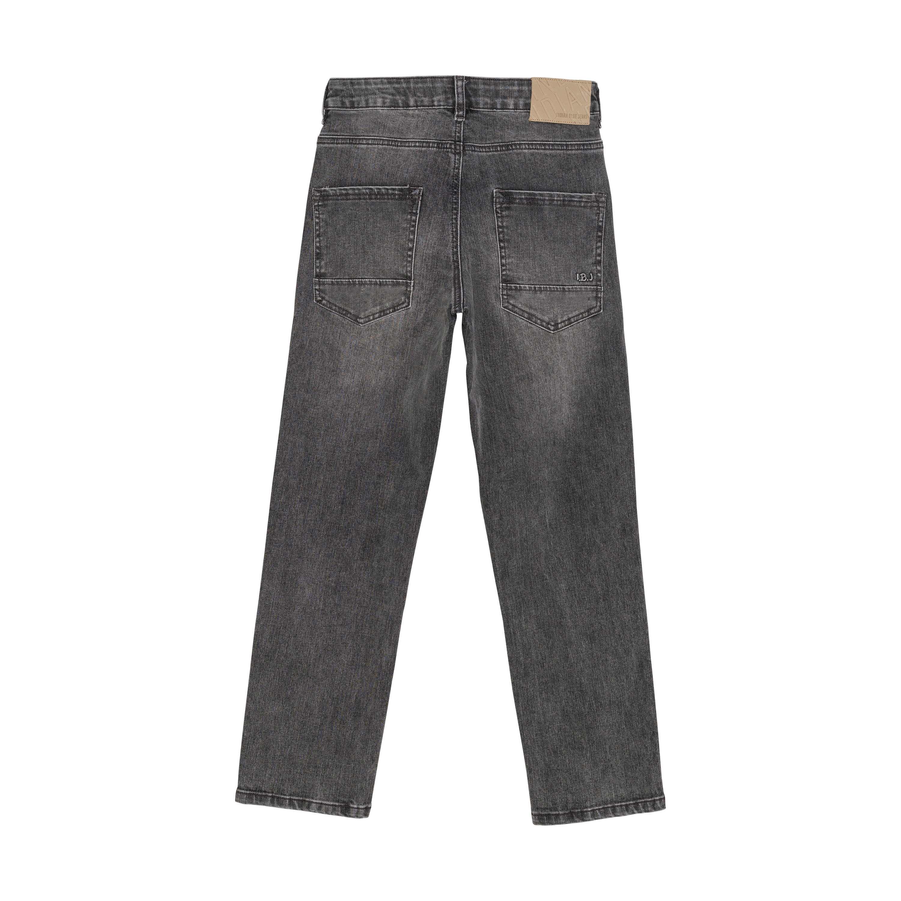 Jongens 2656 Wide Loose Fit Grey Jeans van Indian Blue Jeans in de kleur Dark Grey Denim in maat 176.