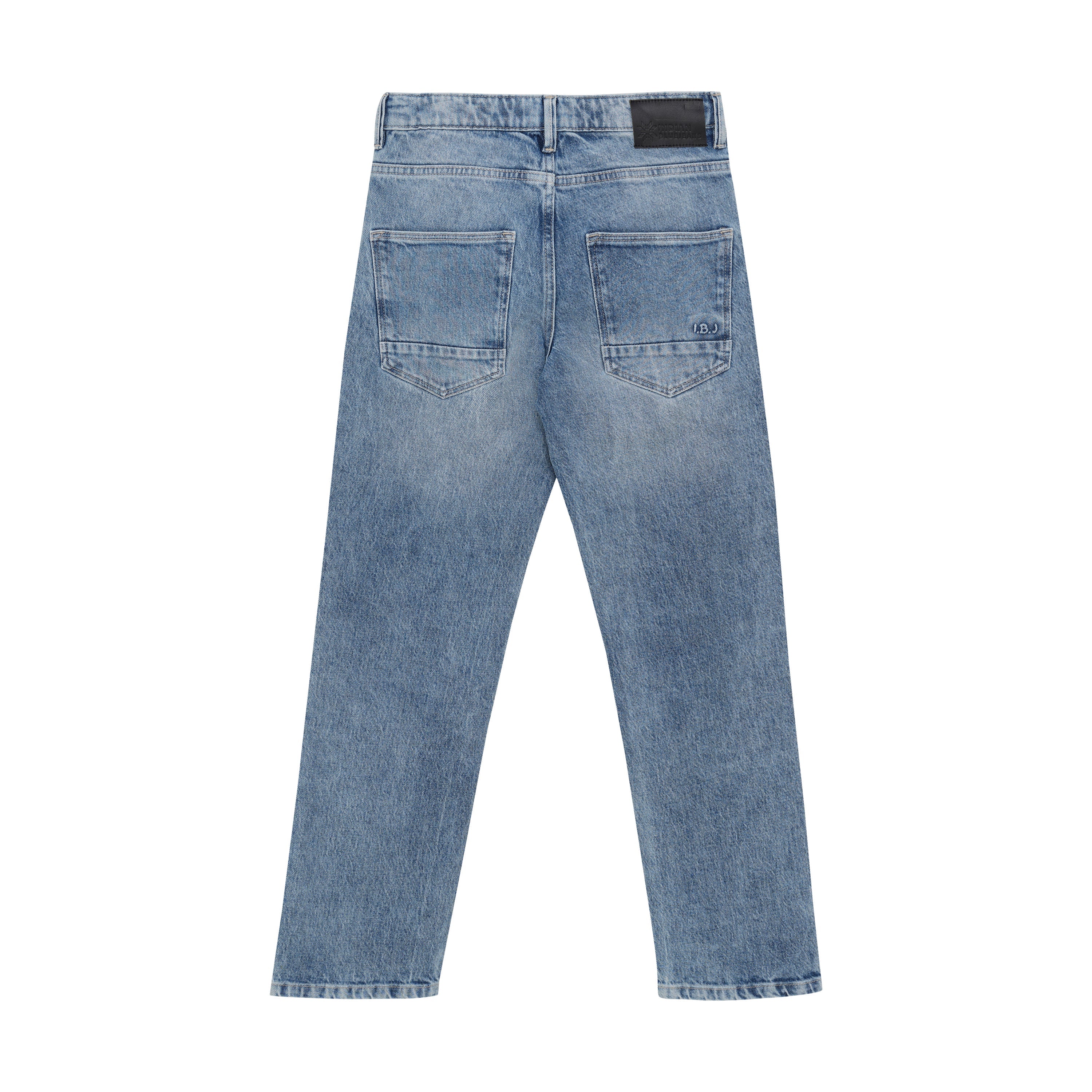 Jongens 2657 Wide Loose Fit Blue Jeans van Indian Blue Jeans in de kleur Medium Denim in maat 176.
