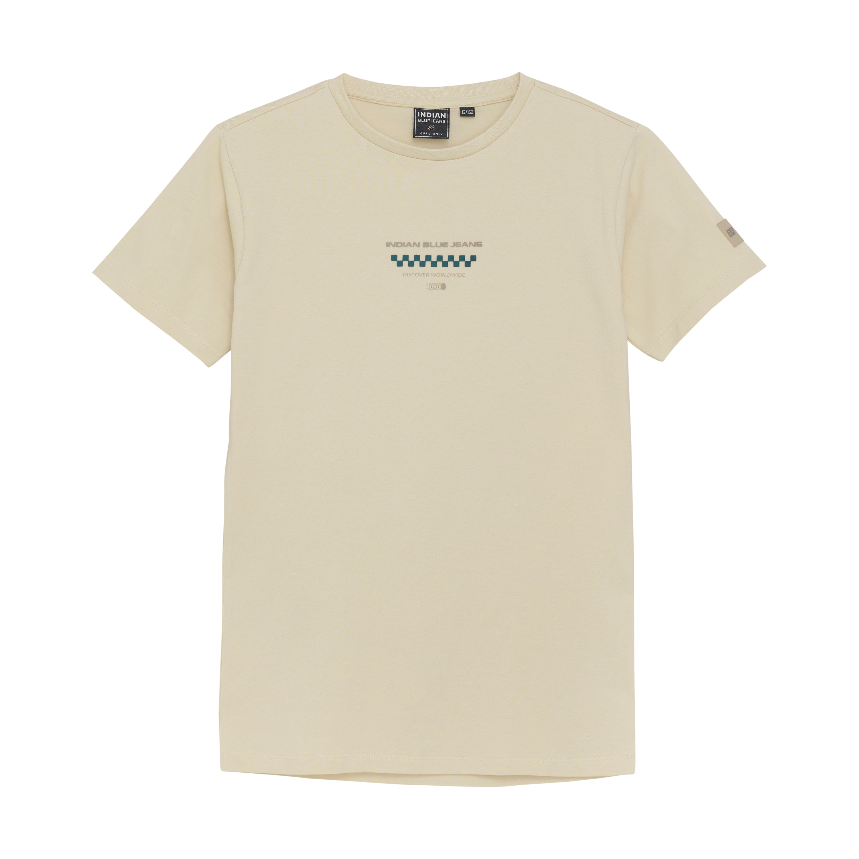 Jongens T-Shirt Chest Print van Indian Blue Jeans in de kleur Sandshell in maat 176.