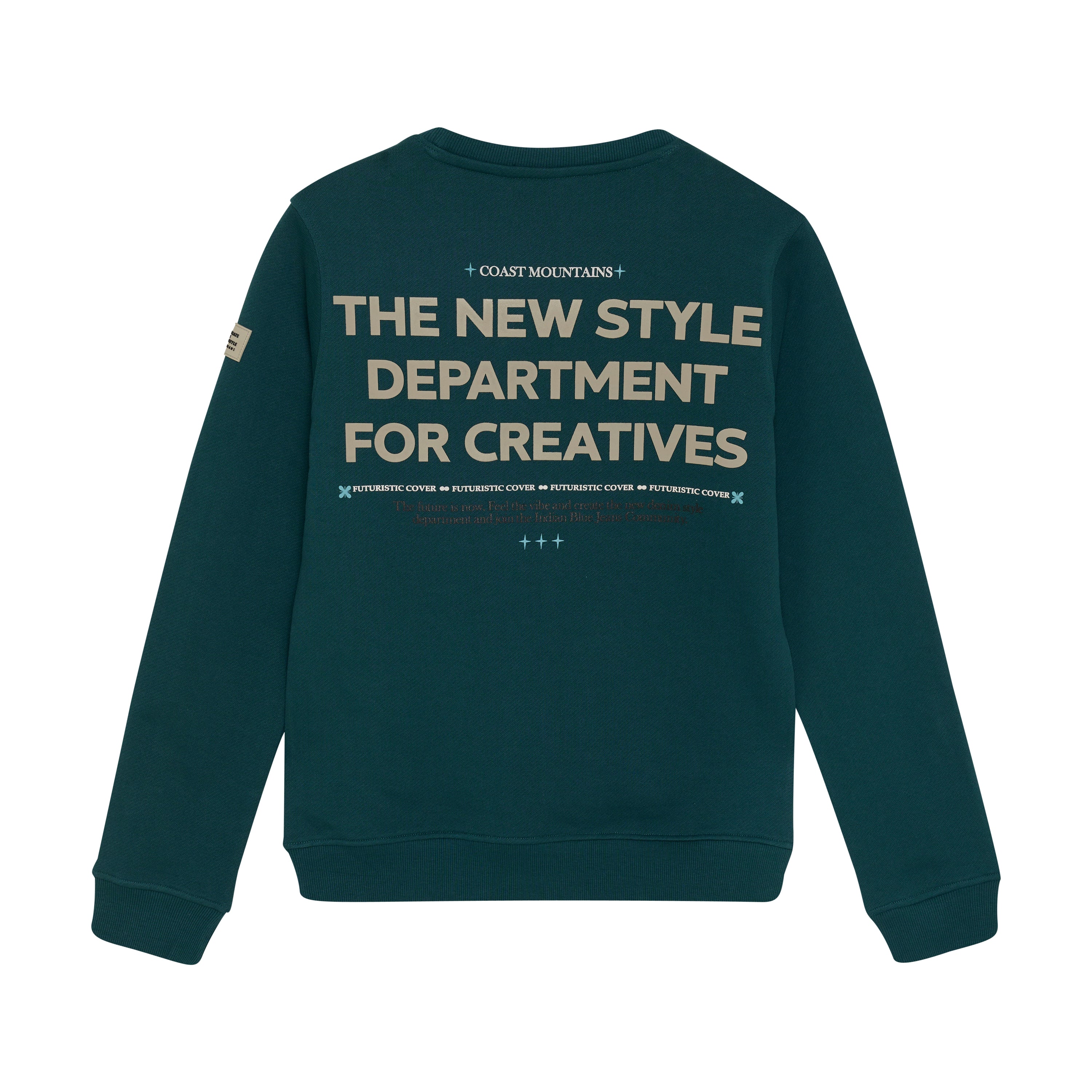 Jongens Loose fit Sweat Backprint van Indian Blue Jeans in de kleur Gulf Coast in maat 176.