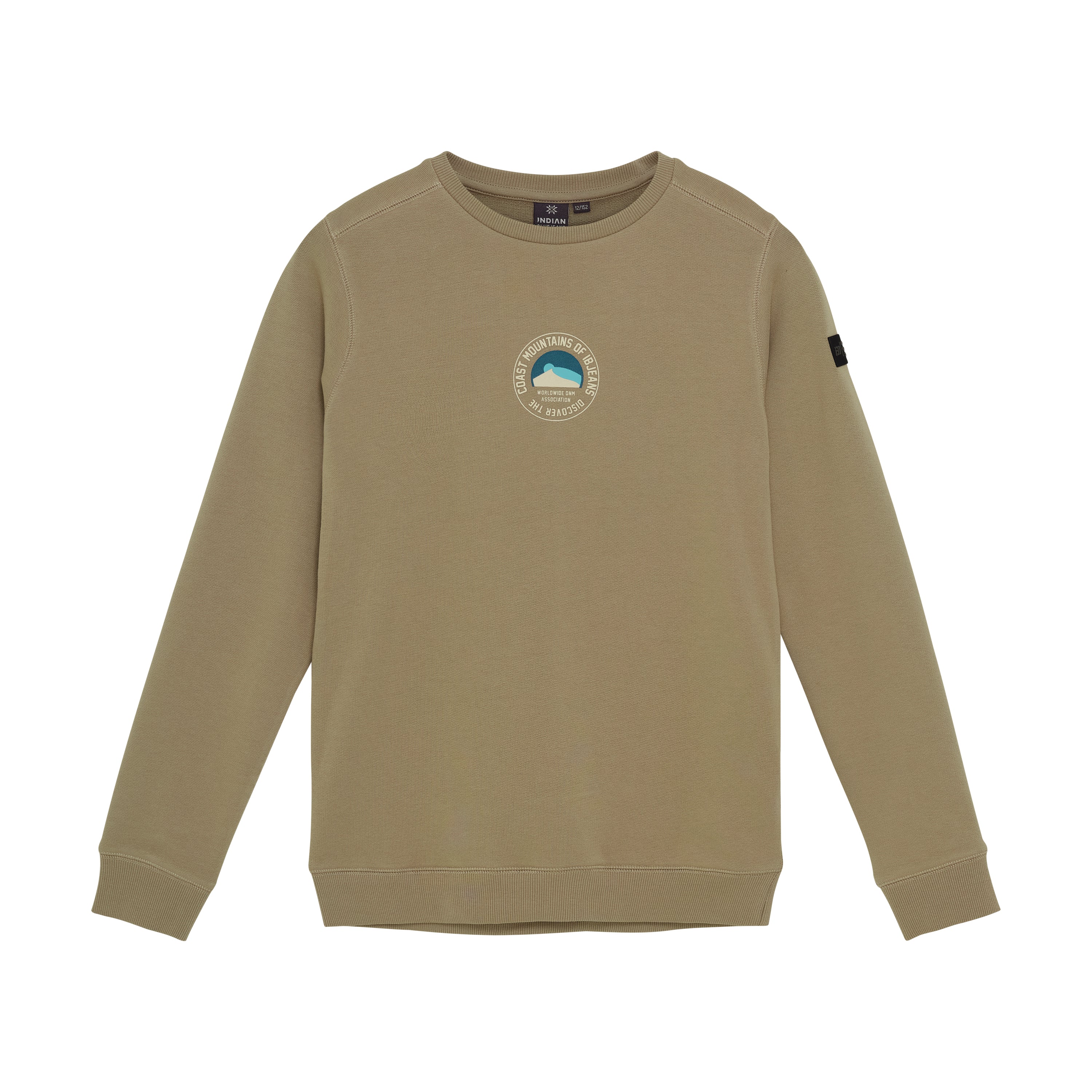 Jongens Sweater Chest IB van Indian Blue Jeans in de kleur Timber Wolf in maat 176.