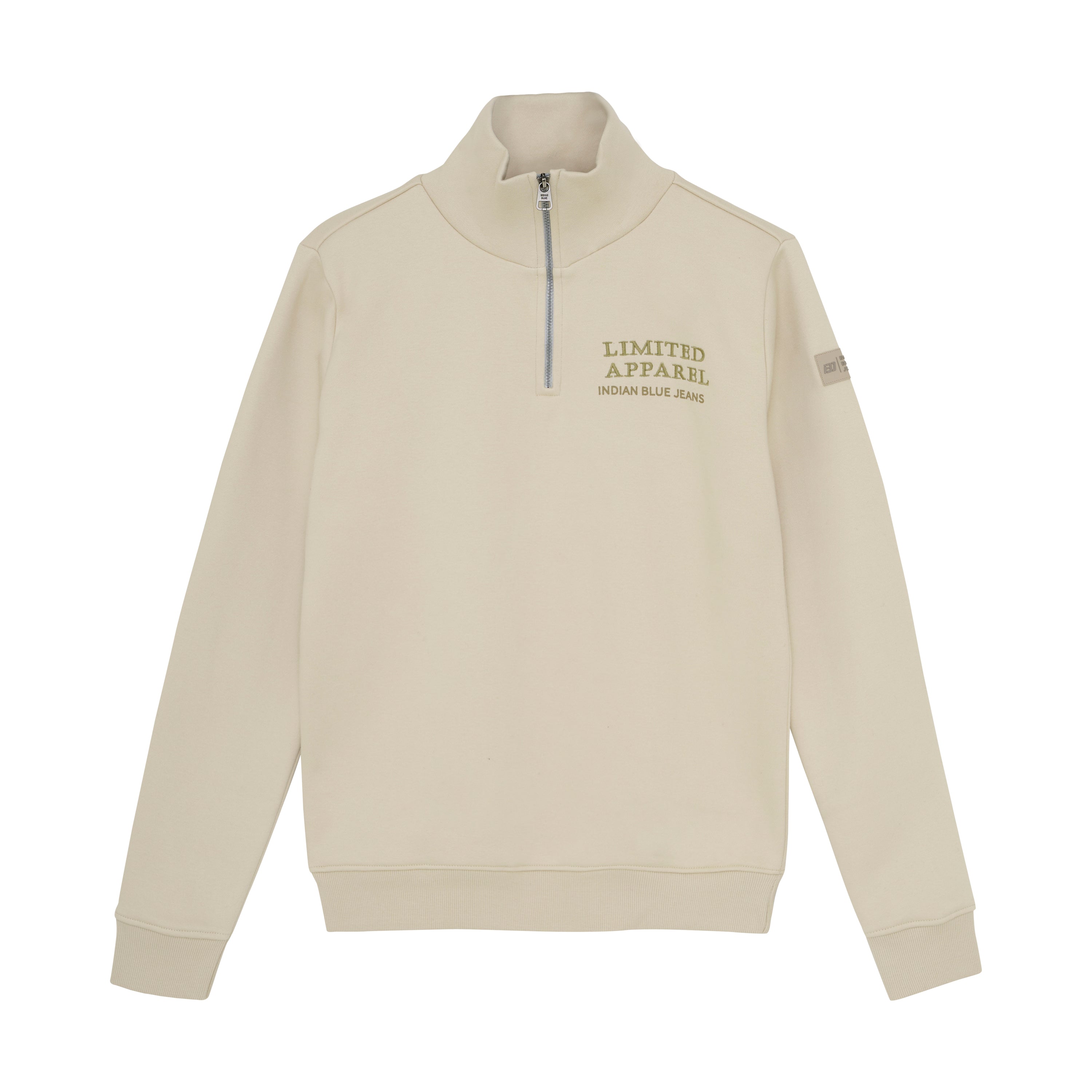 Jongens Sweater Zip Collar Print van Indian Blue Jeans in de kleur Sandshell in maat 176.