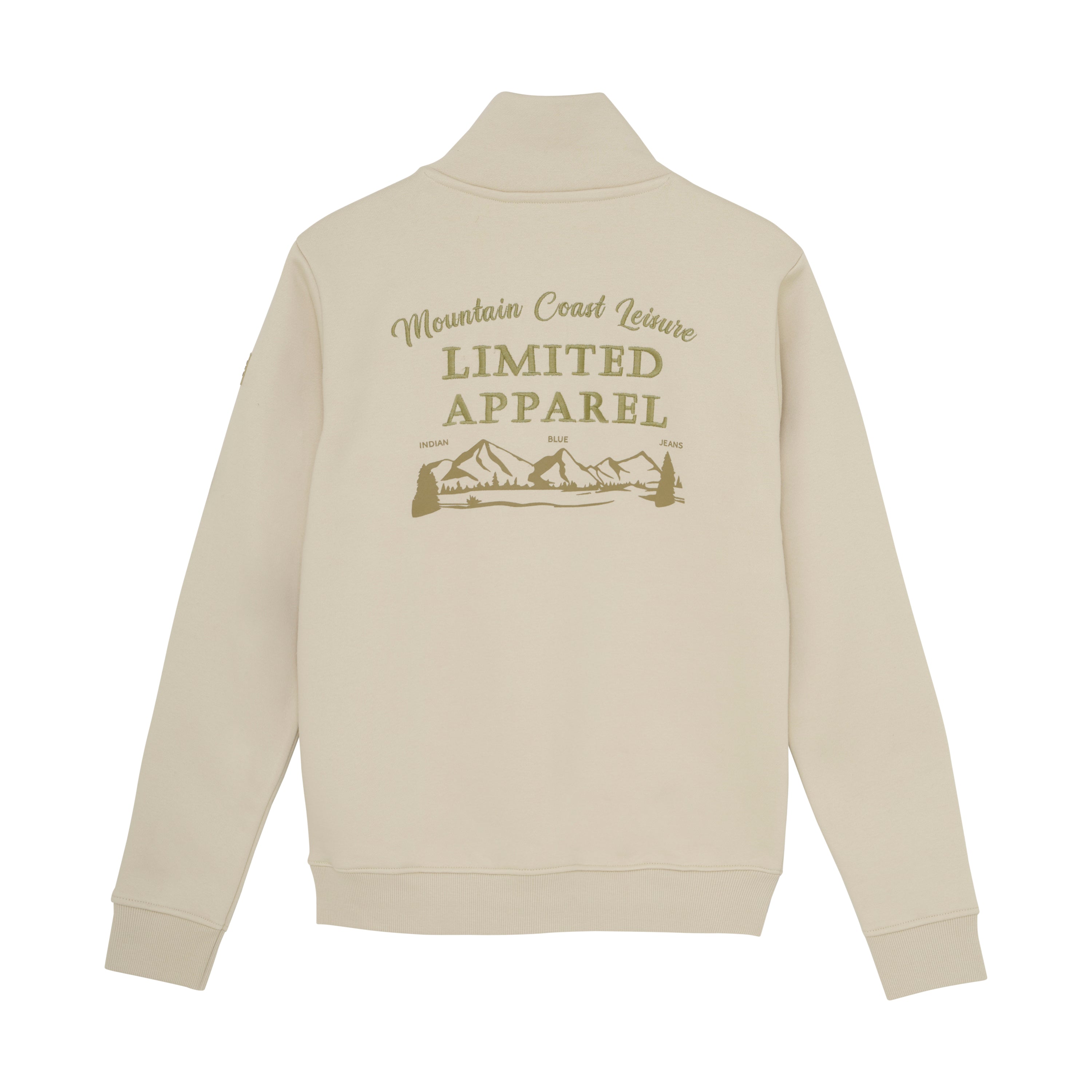 Jongens Sweater Zip Collar Print van Indian Blue Jeans in de kleur Sandshell in maat 176.