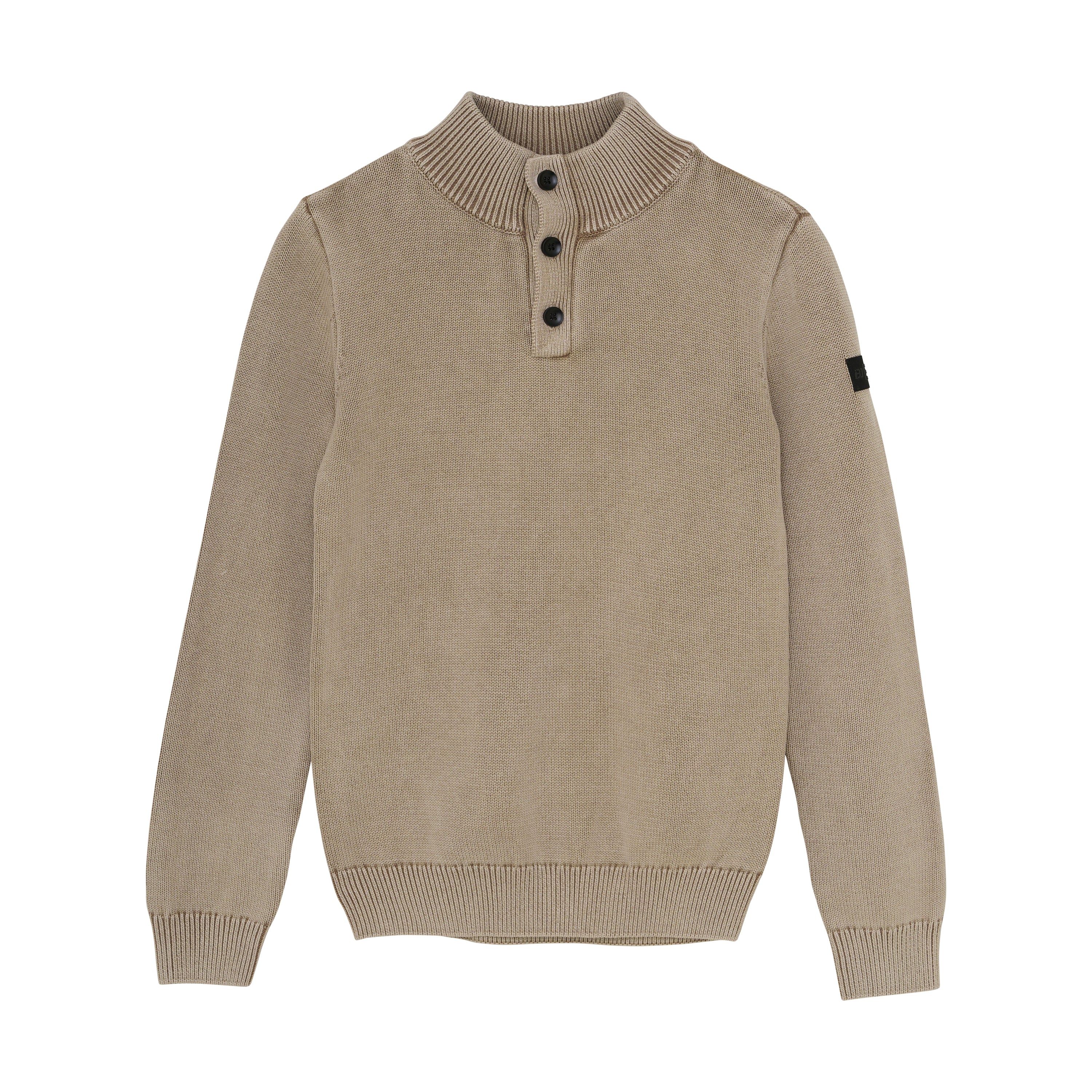 Jongens Knitted Col Buttons Washed van Indian Blue Jeans in de kleur Timber Wolf in maat 176.