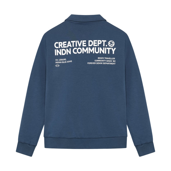 Jongens Zip Jacket IND Tape van Indian Blue Jeans in de kleur Ensign Blue in maat 176.