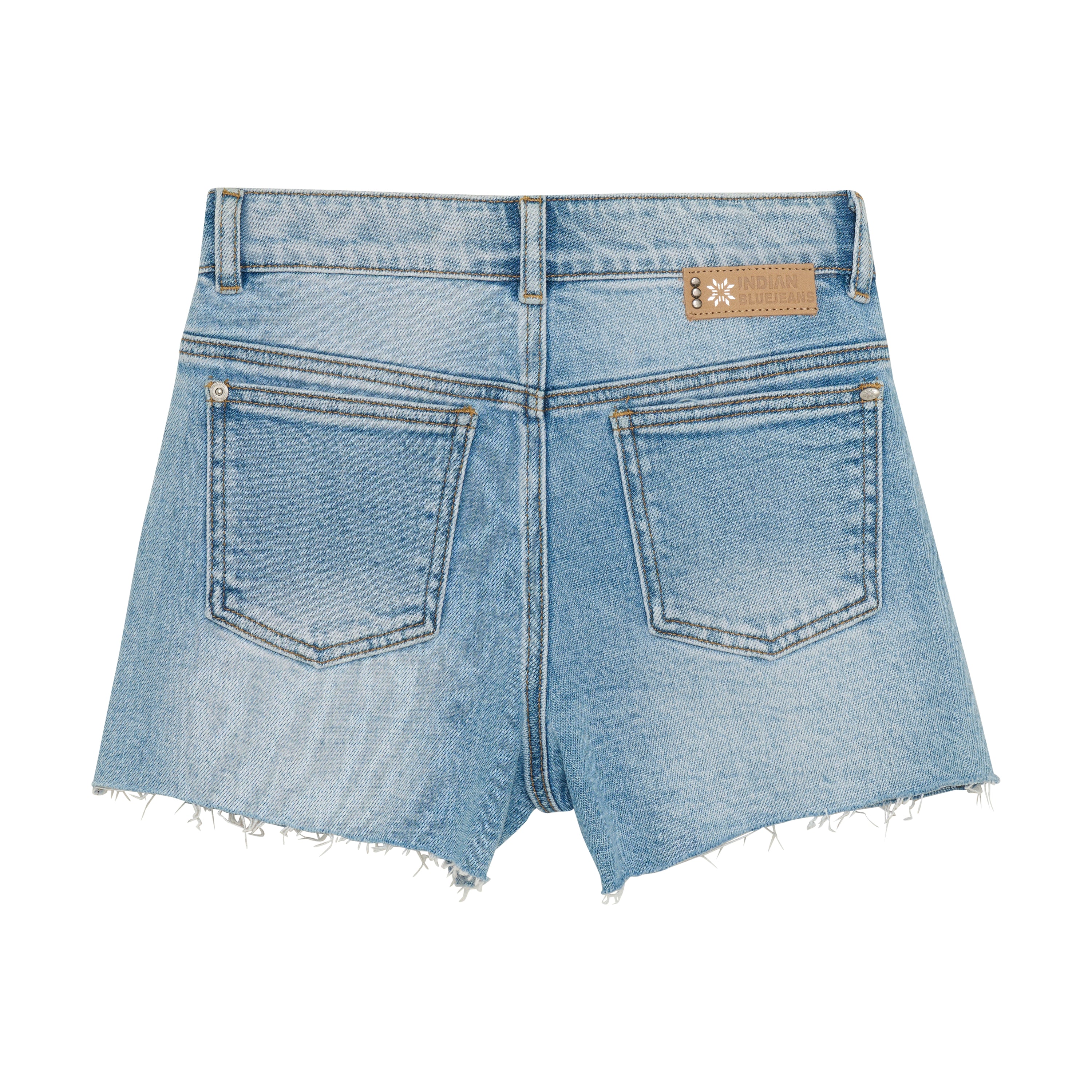 Indian Blue Jeans Wide Denim Shorts Damaged