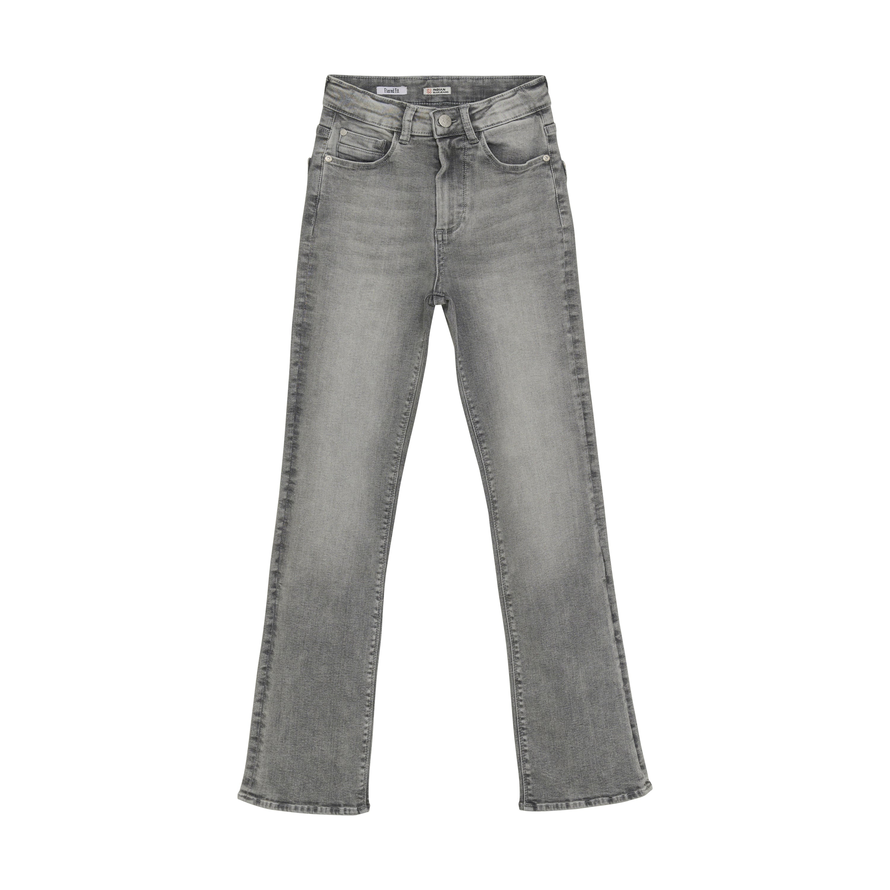 Meisjes Wide Staight Fit Grey van Indian Blue Jeans in de kleur Light Grey Denim in maat 176.