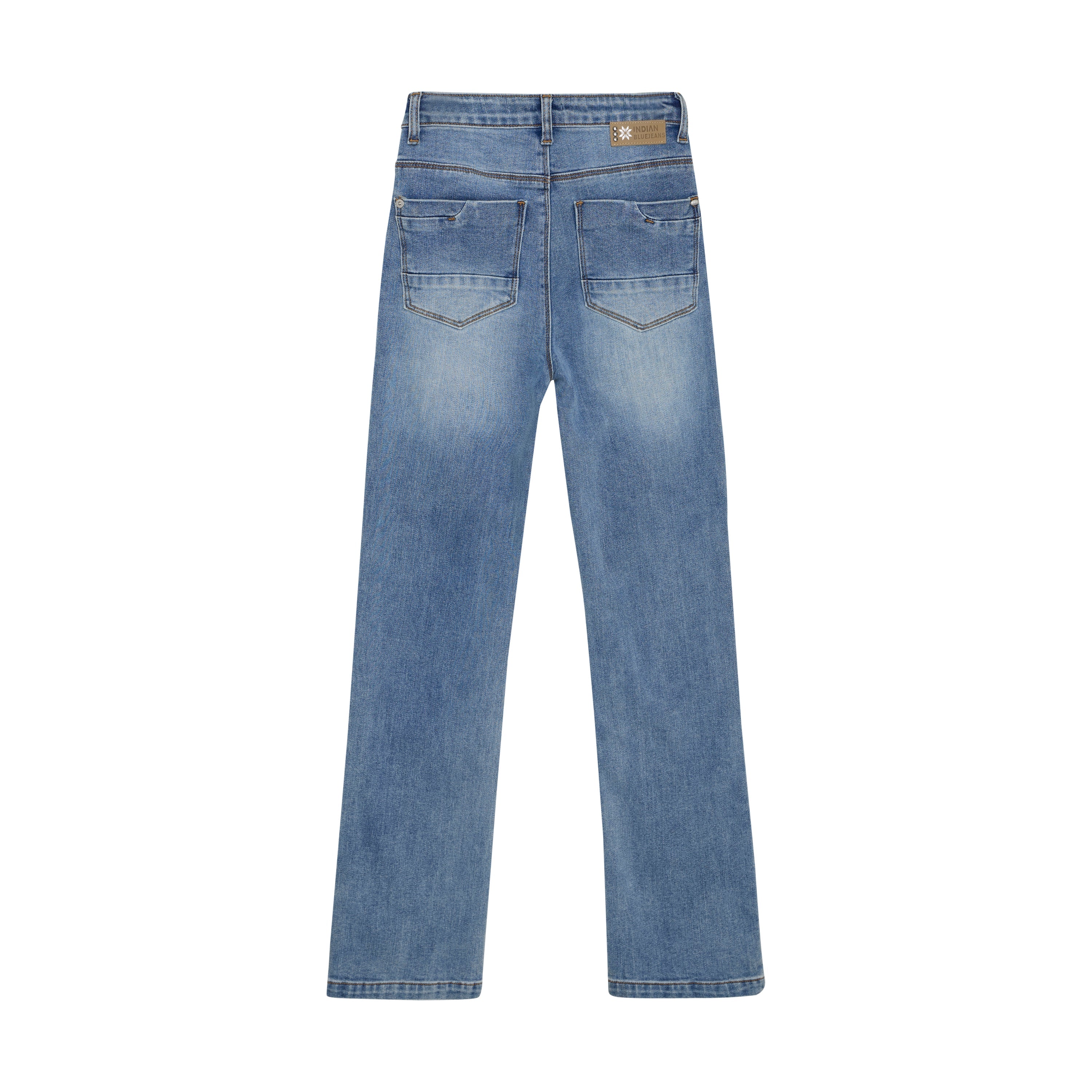 Meisjes Wide Straight Fit van Indian Blue Jeans in de kleur Medium Denim in maat 176.