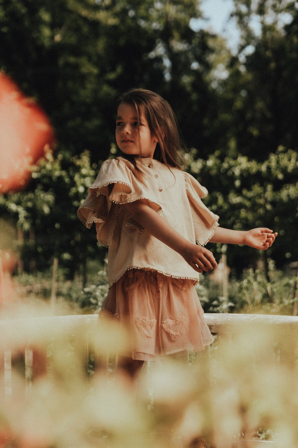 Meisjes Tule Skirt Cedeira van Baje Studio in de kleur Rose cafe in maat 134-140.
