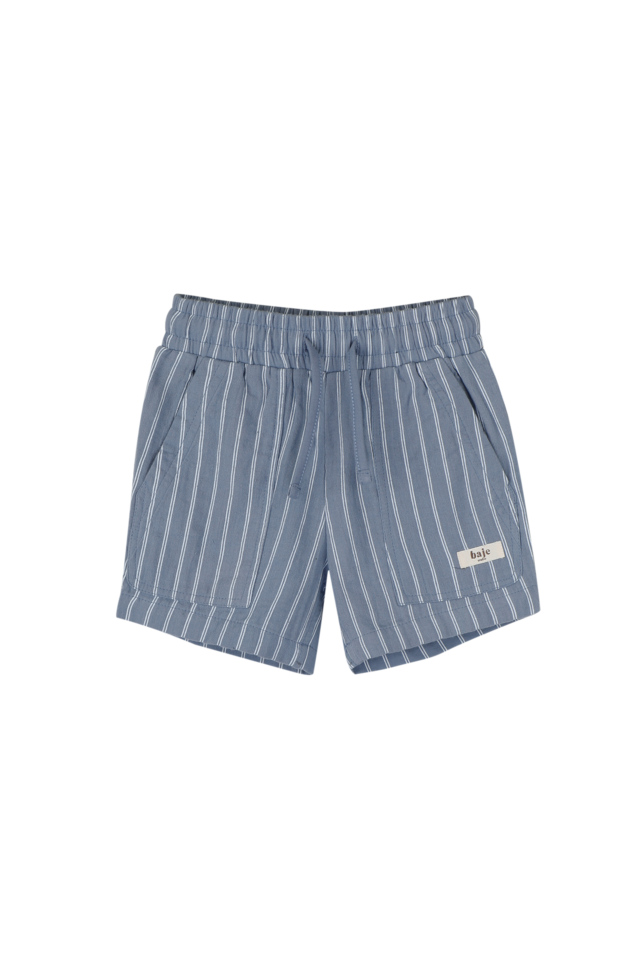 Jongens Shorts striped Mathieu van Baje Studio in de kleur Blue stone in maat 134-140.