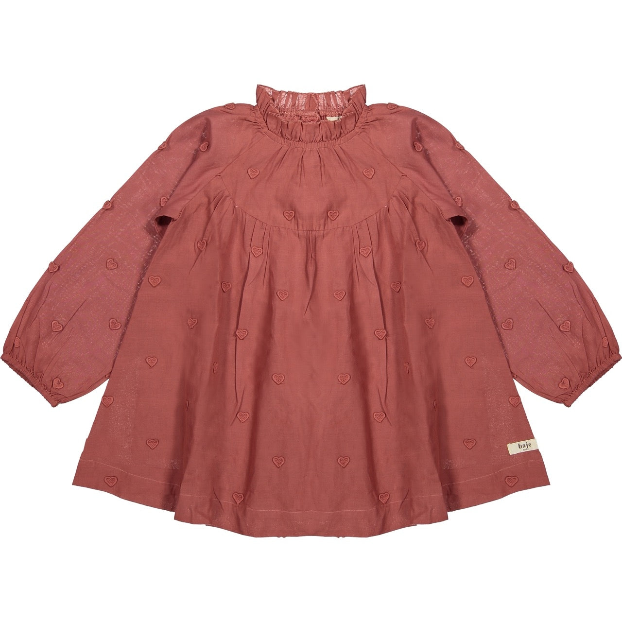 Meisjes Dress Longsleeve Layoux van Baje Studio in de kleur Red maroon in maat 134-140.