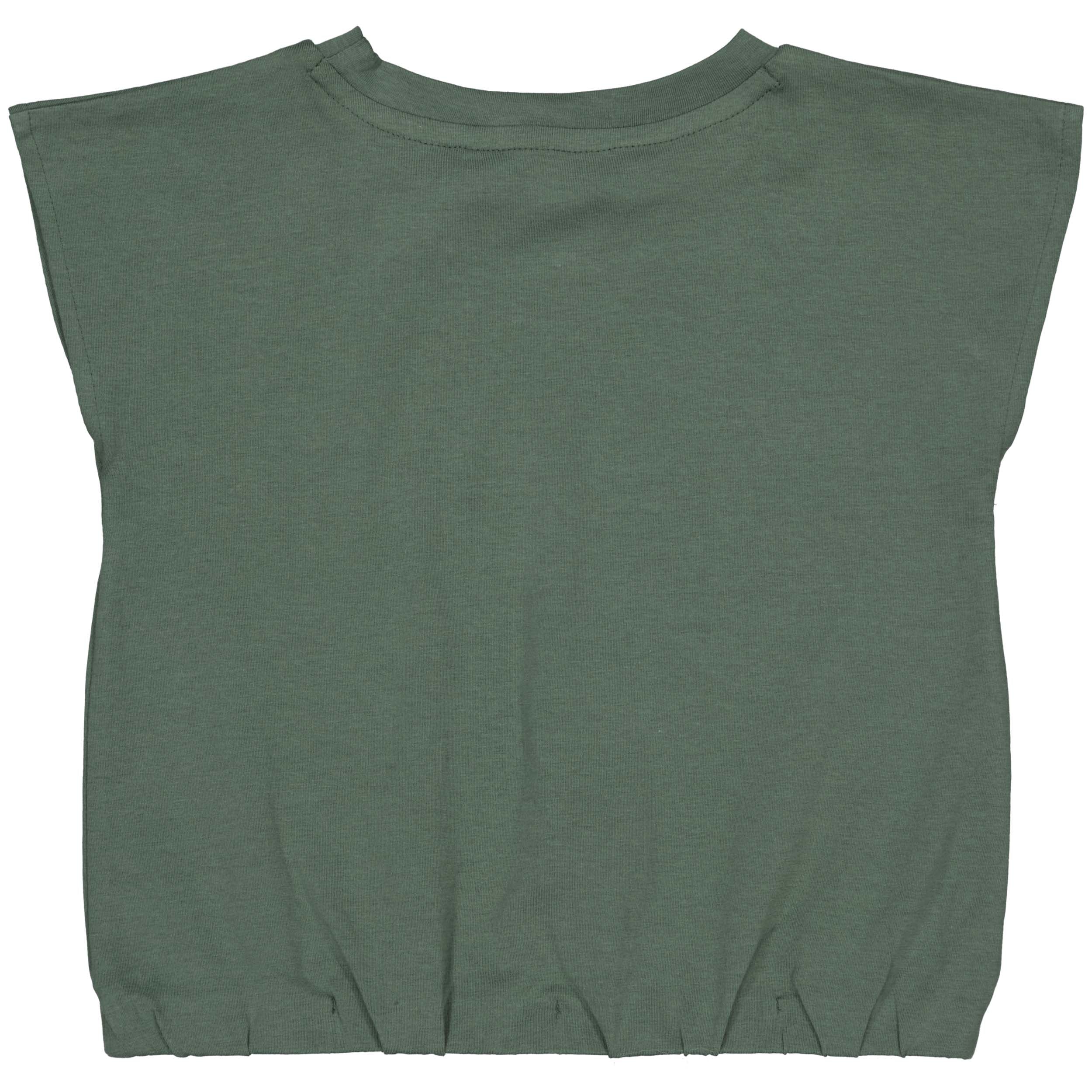 Meisjes Cropped Top BEERTJEQS241 van Quapi in de kleur Dark Green in maat 122-128.