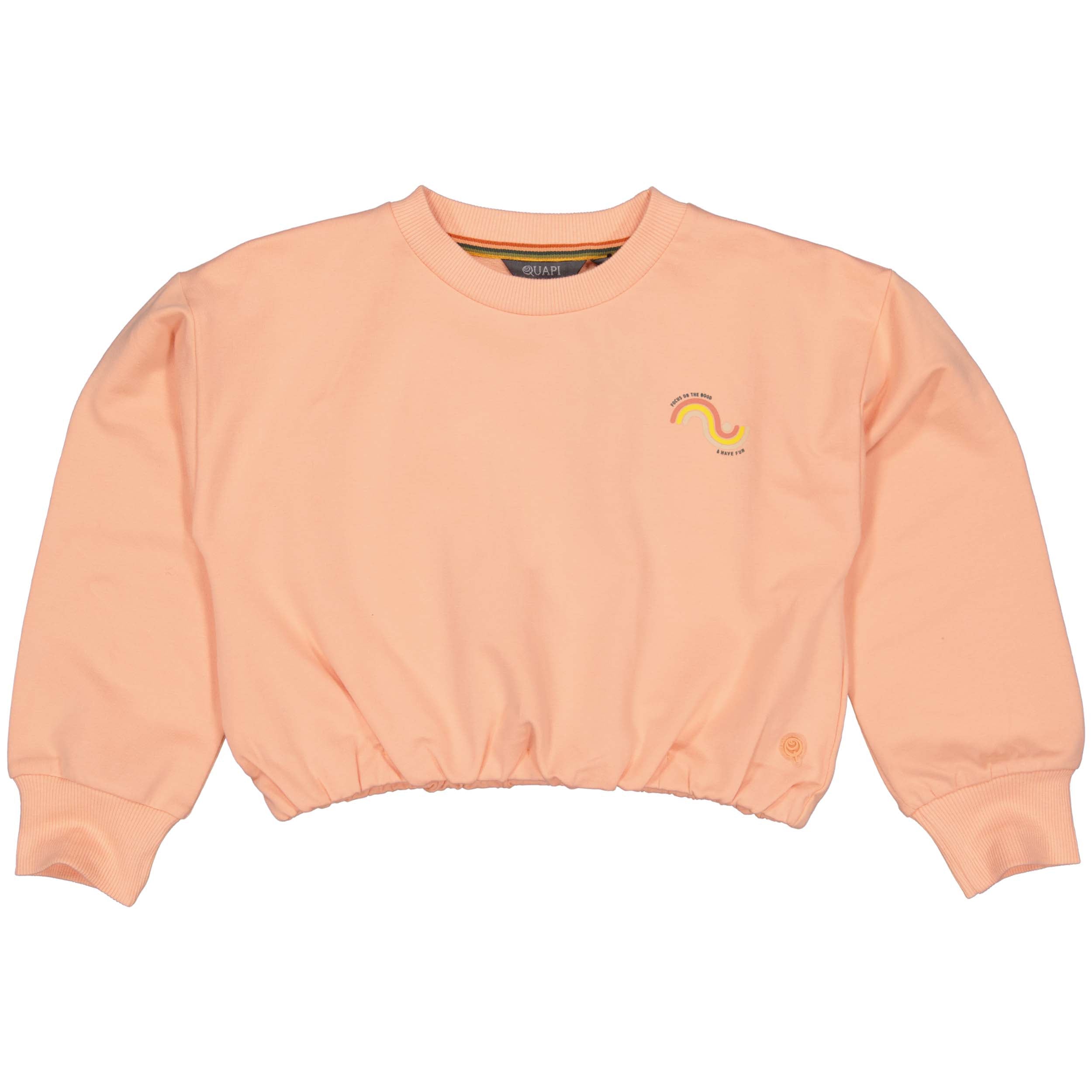 Meisjes Cropped Sweater BERNICEQS241 van Quapi in de kleur Salmon in maat 122-128.