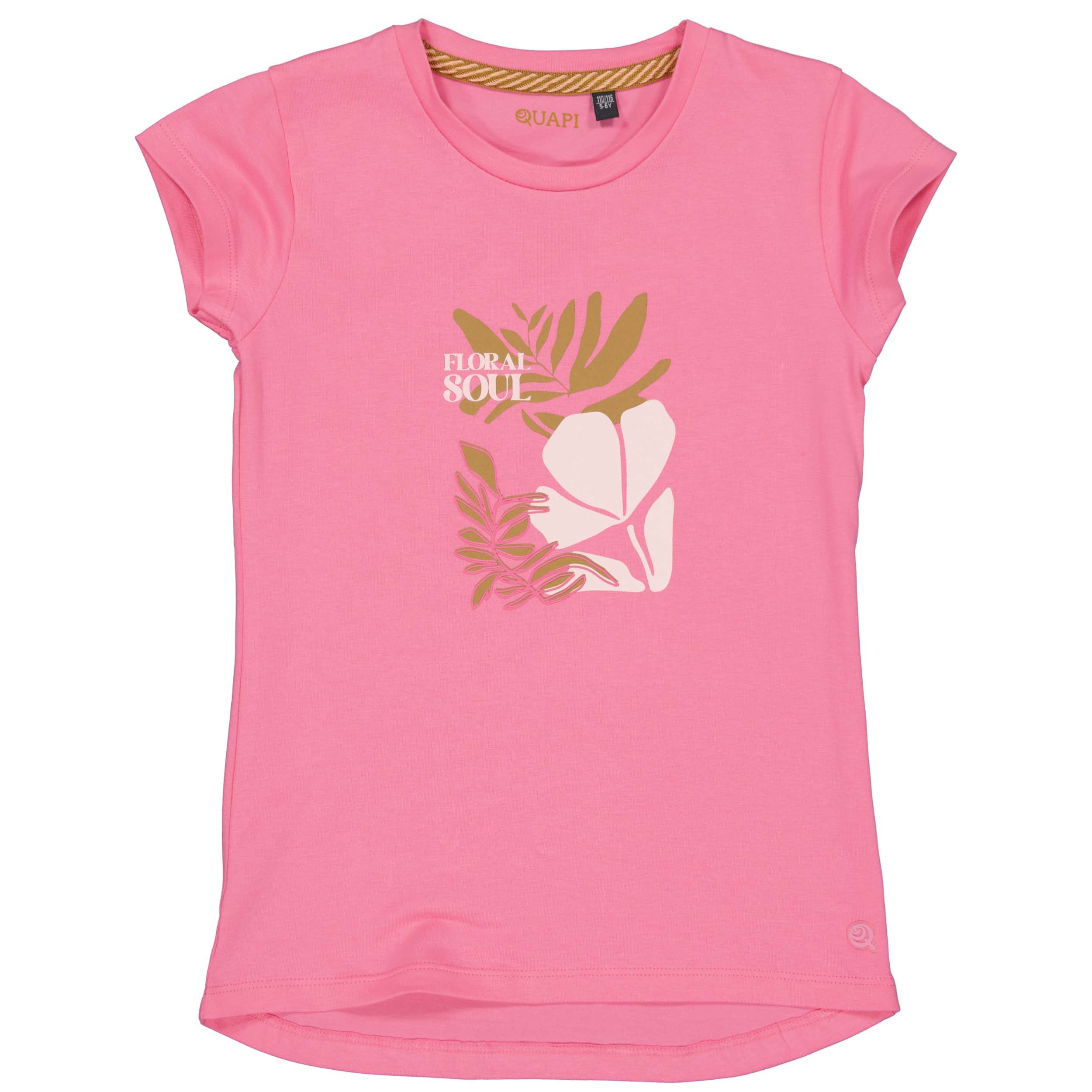 Meisjes Shortsleeve BIBIANQS242 van Quapi in de kleur Pink in maat 122-128.