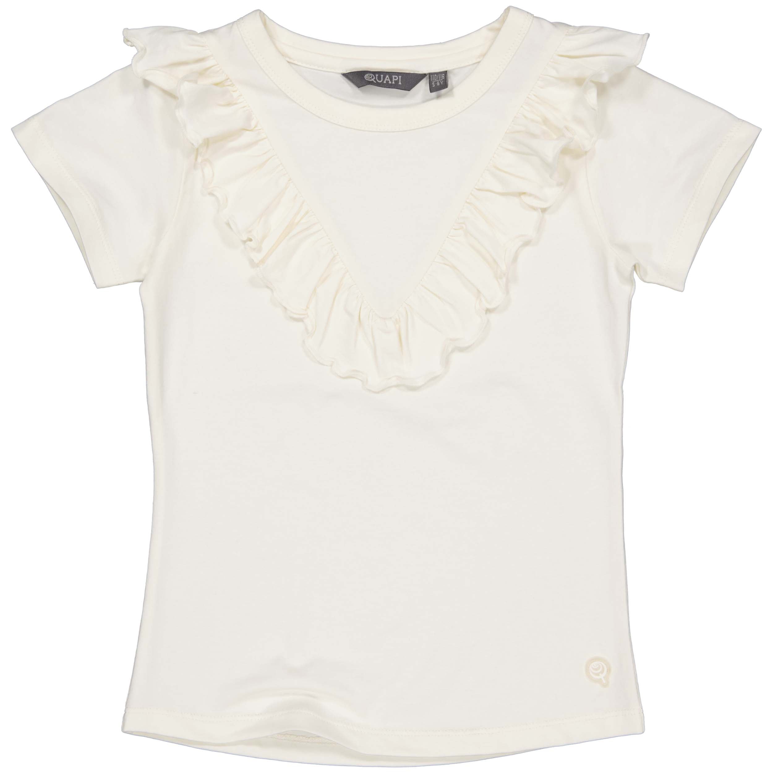 Meisjes Shortsleeve BINTOUQS243 van Quapi in de kleur Ivory White in maat 122-128.
