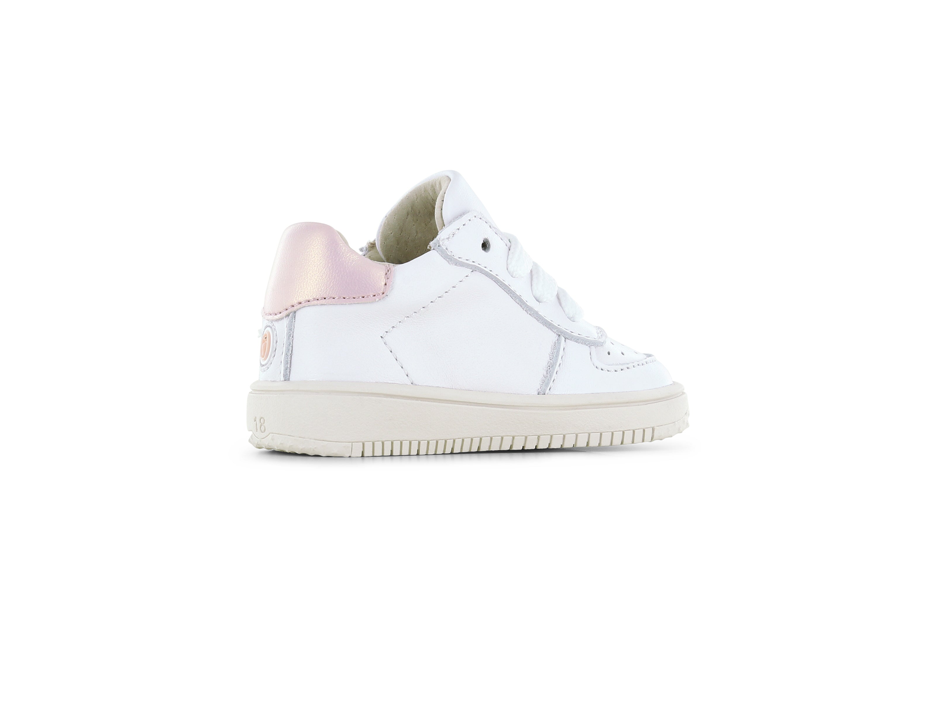 Shoesme wit - roze sneaker met strepen