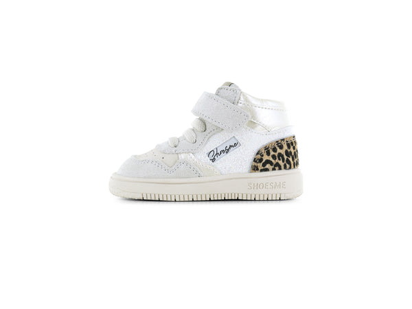 Shoesme wit - grey silver sneaker met panterprint