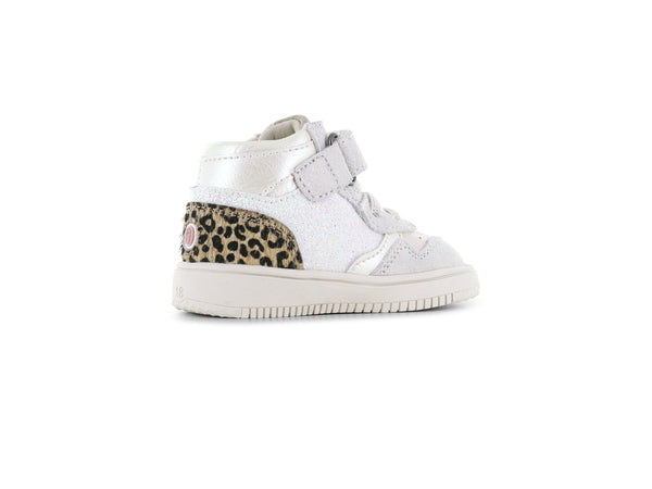 Shoesme wit - grey silver sneaker met panterprint