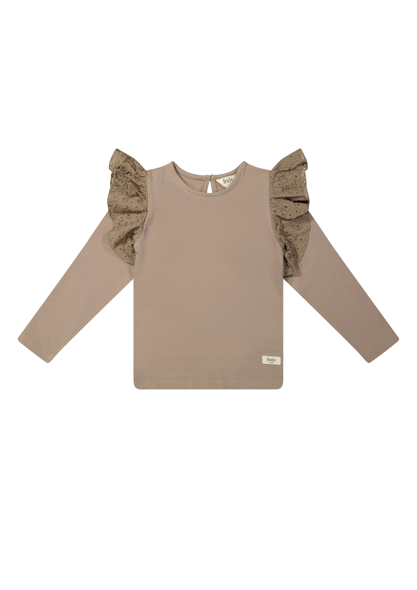 Baje Studio Alicia ruffle top taupe - Bubbles & Bo