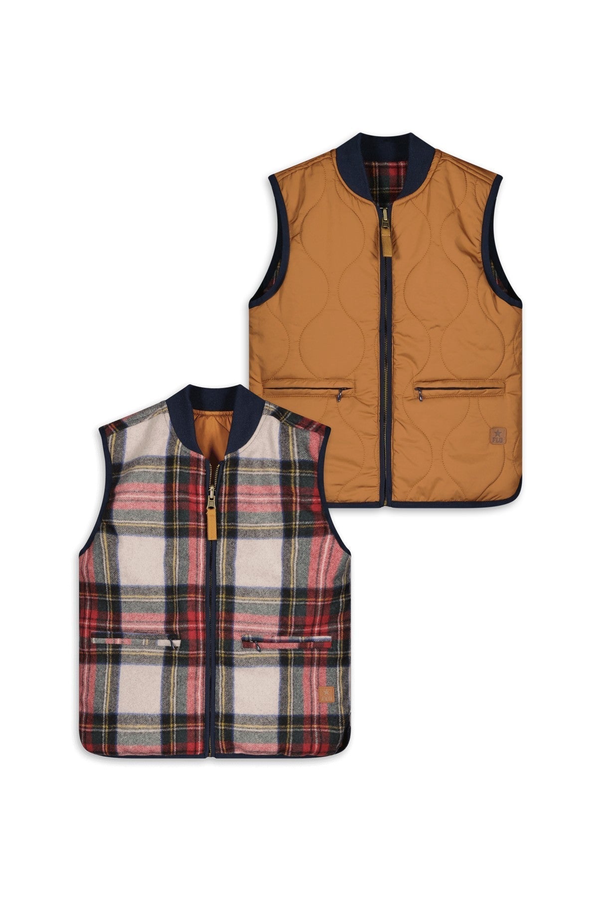 Charlie Ray Reversible Check Bodywarmer Buddy - Bubbles & Bo