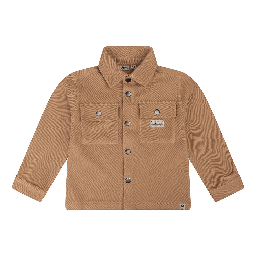 Jongens Shirt Jacket Structure van Daily7 in de kleur Camel sand in maat 128.