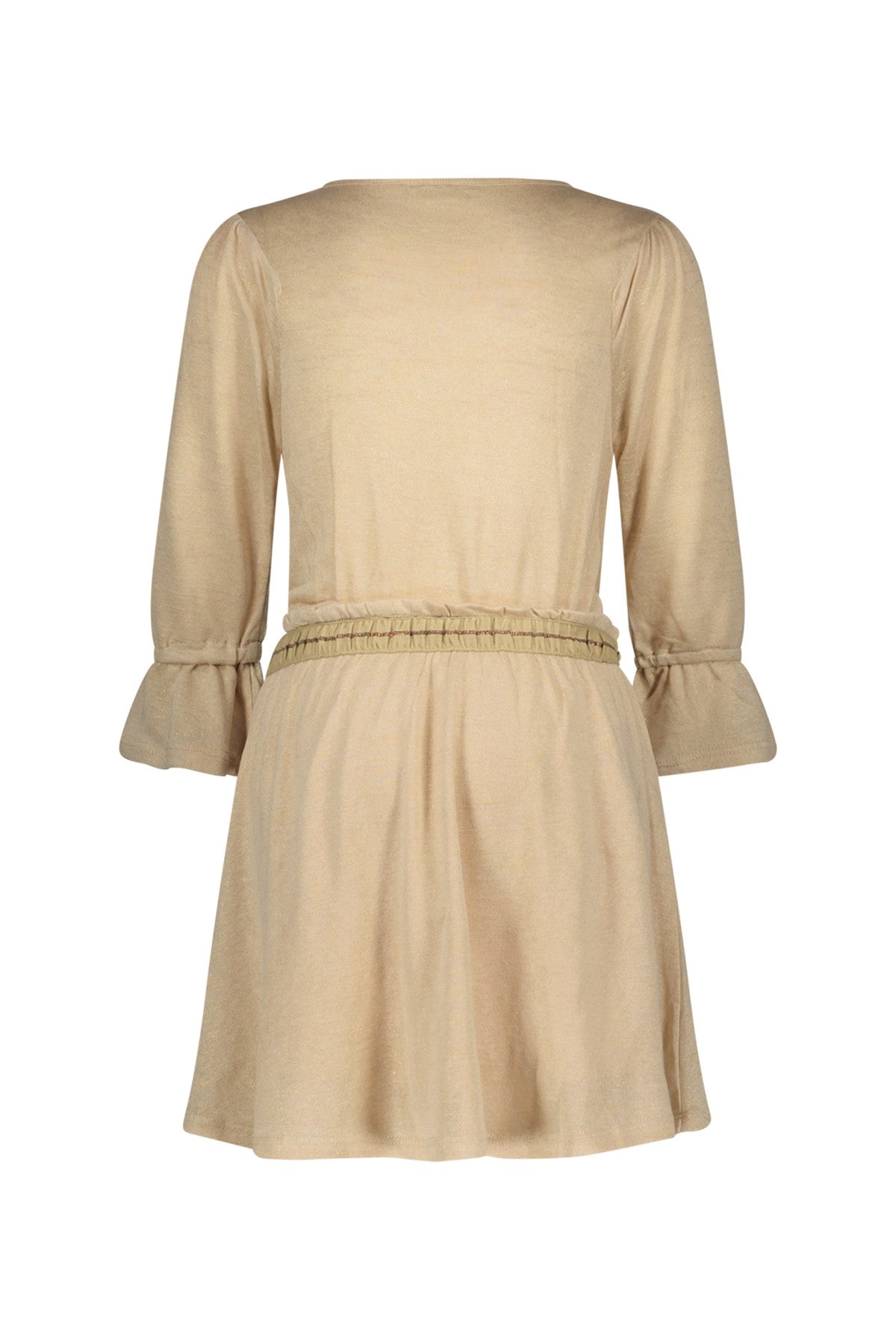 Meisjes Metallic Jersey Dress van Like Flo in de kleur Champagne in maat 140.