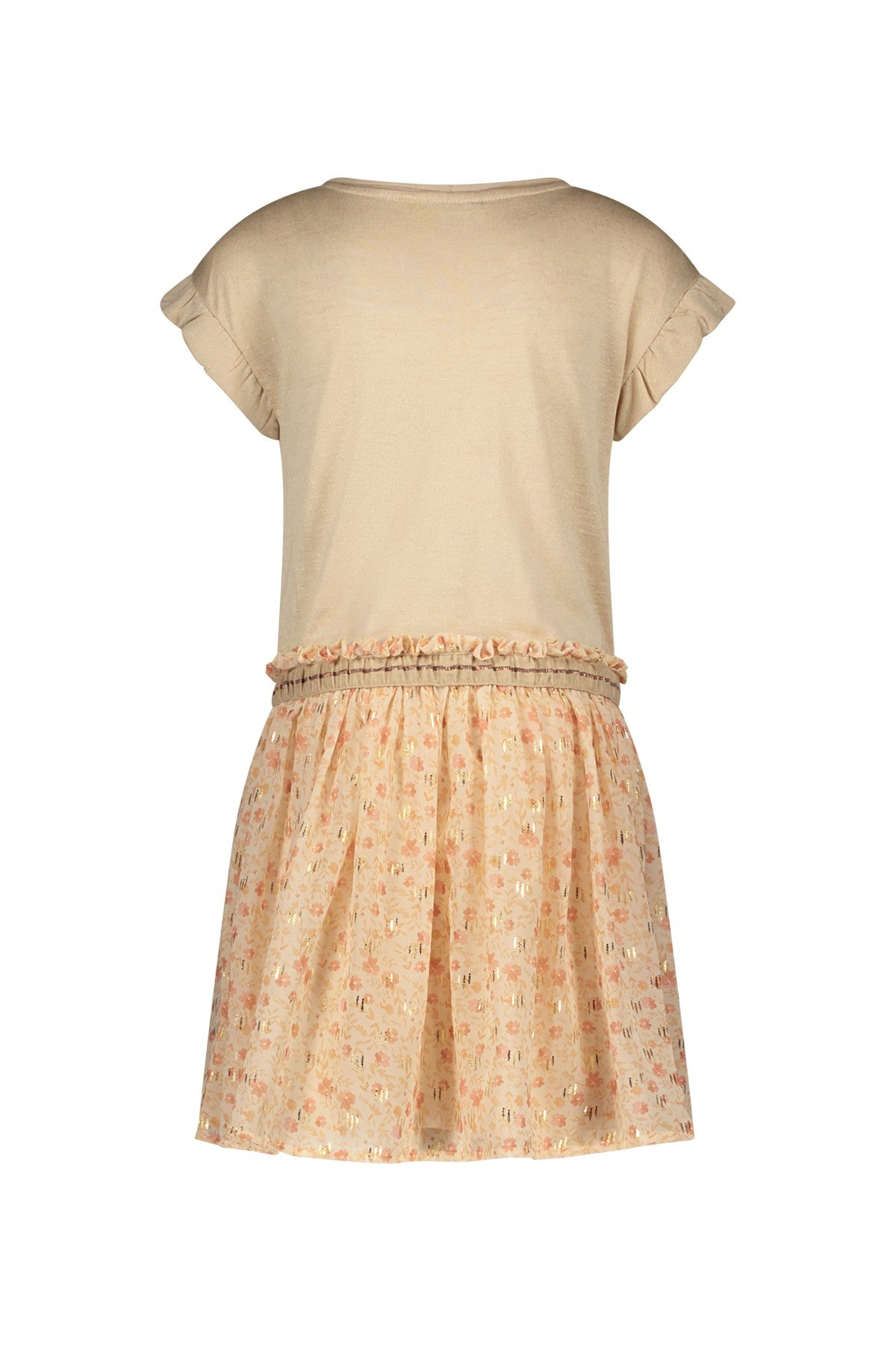 Meisjes Chiffon Flower Dress With Metallic Jersey Top van Like Flo in de kleur Flower in maat 140.