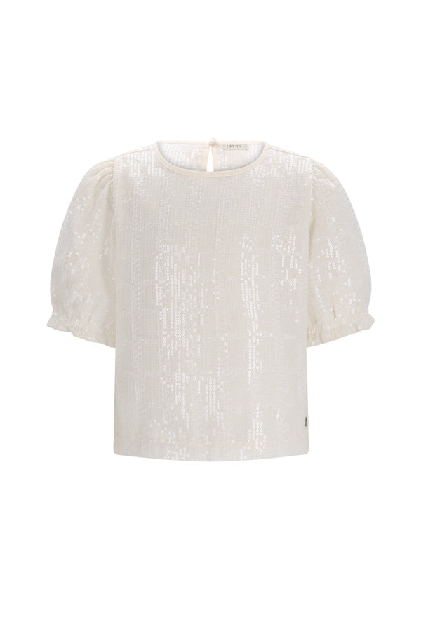 Meisjes Elva blouse with 3/4 sleeves van Like Flo in de kleur Kit in maat 134-140.