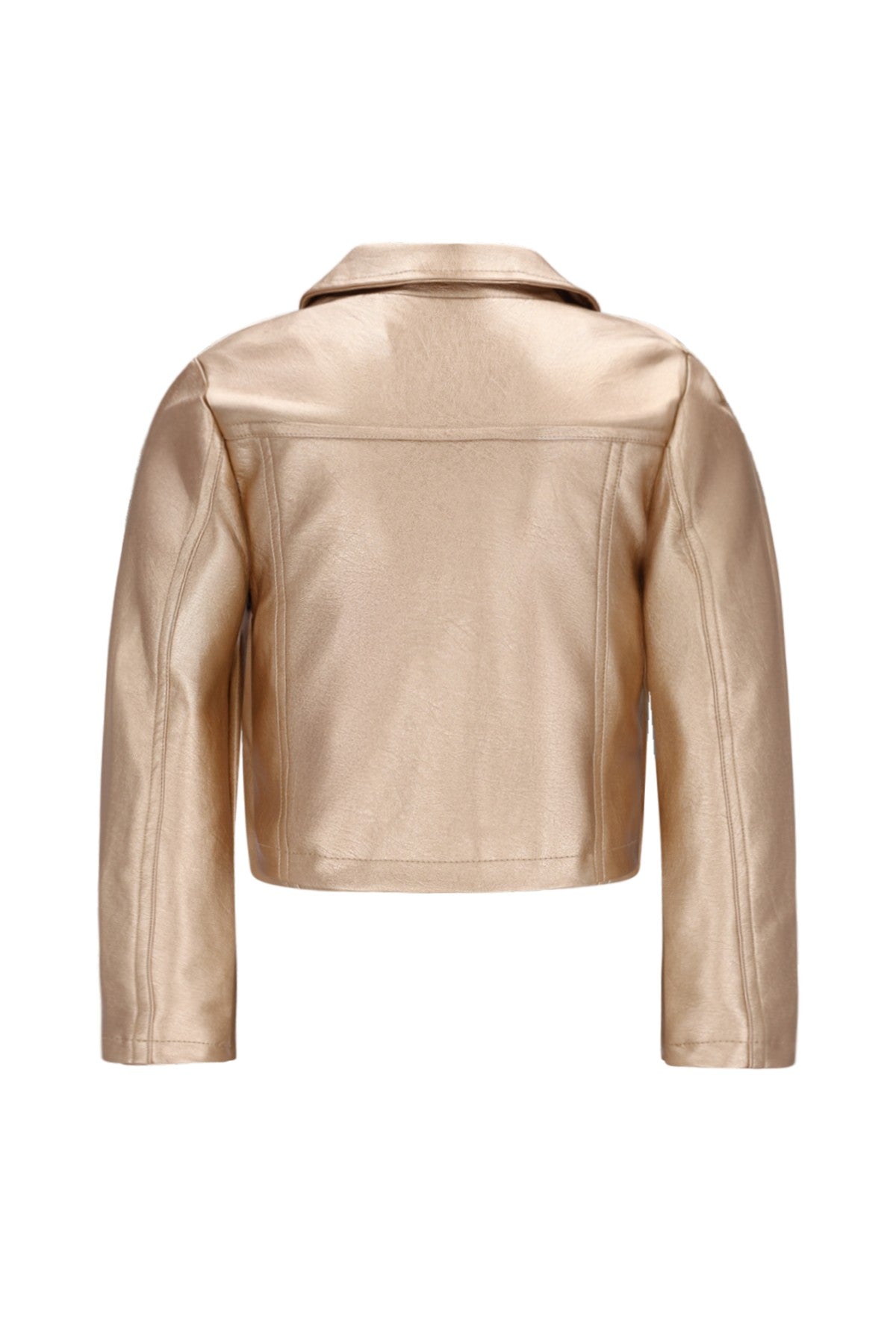 Meisjes Annemei leather jacket van Like Flo in de kleur Gold in maat 134-140.