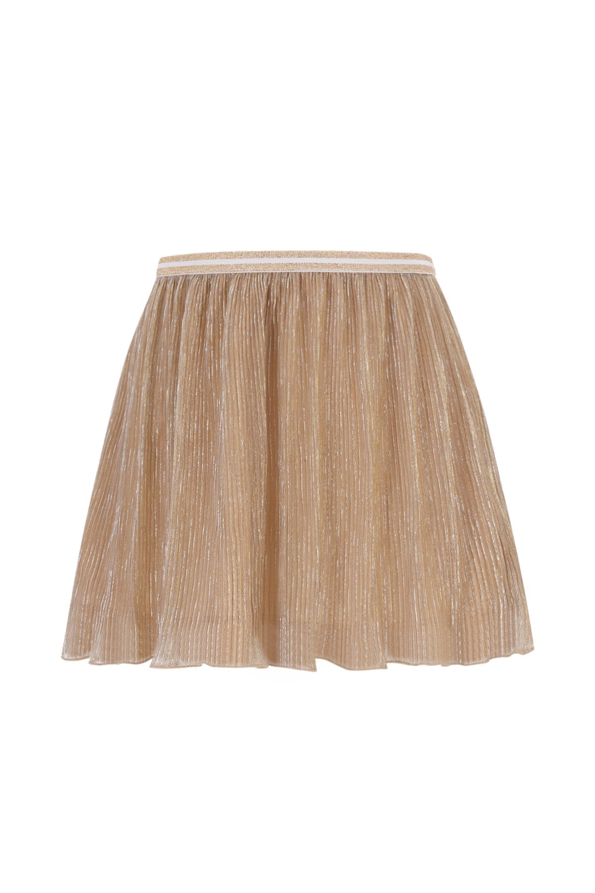Meisjes Sara plissé skirt with lining van Like Flo in de kleur Soft gold in maat 134-140.