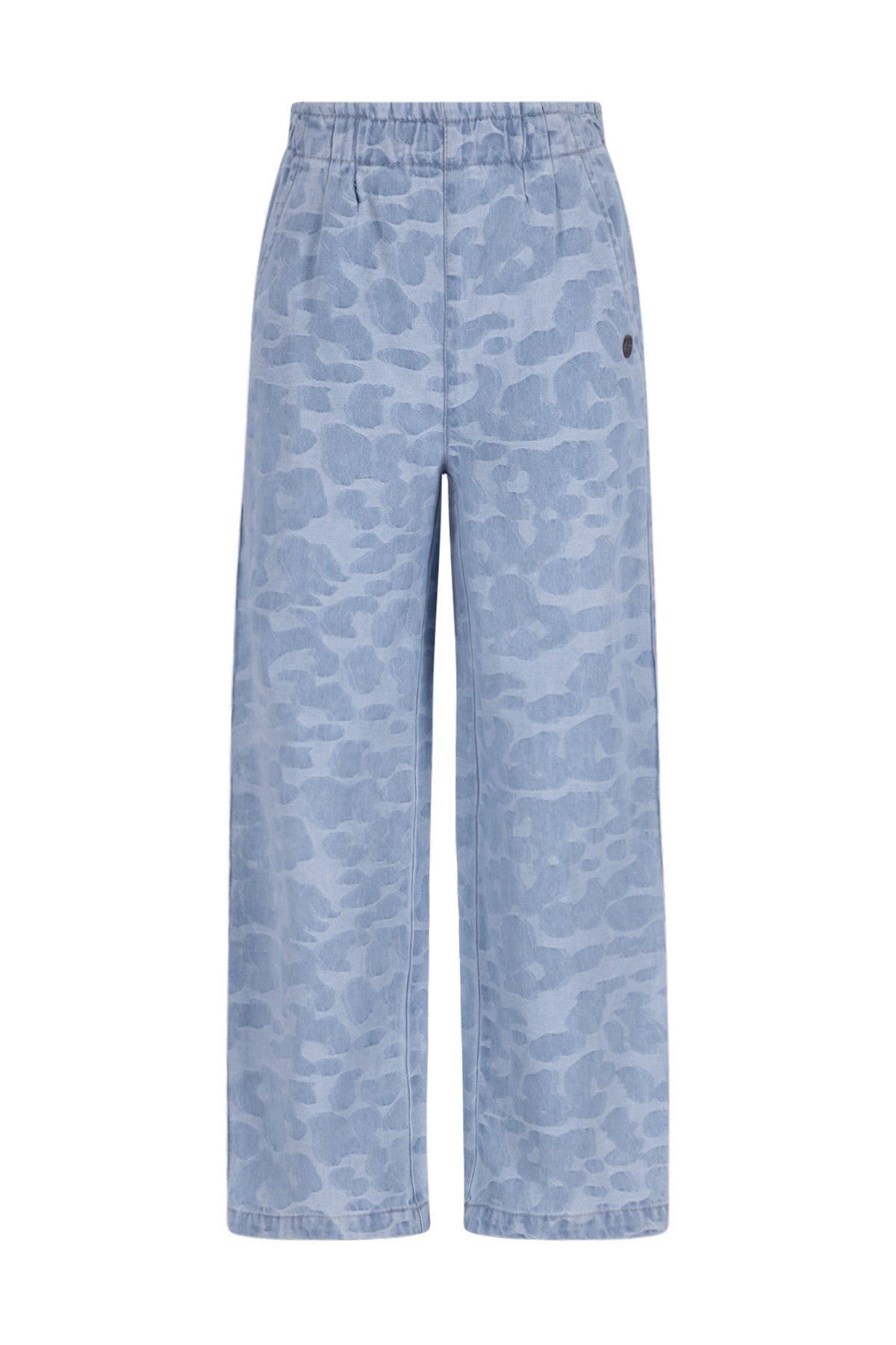 Meisjes Fleur chambrey pants van Like Flo in de kleur Denim AOP in maat 140.
