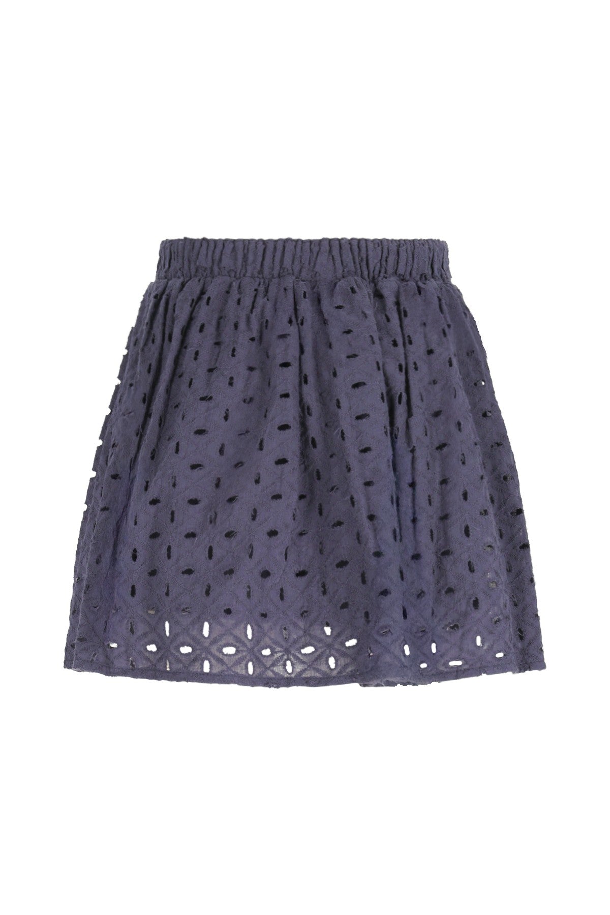 Meisjes Silvanna broderie anglaise skirt van Like Flo in de kleur Navy in maat 134-140.