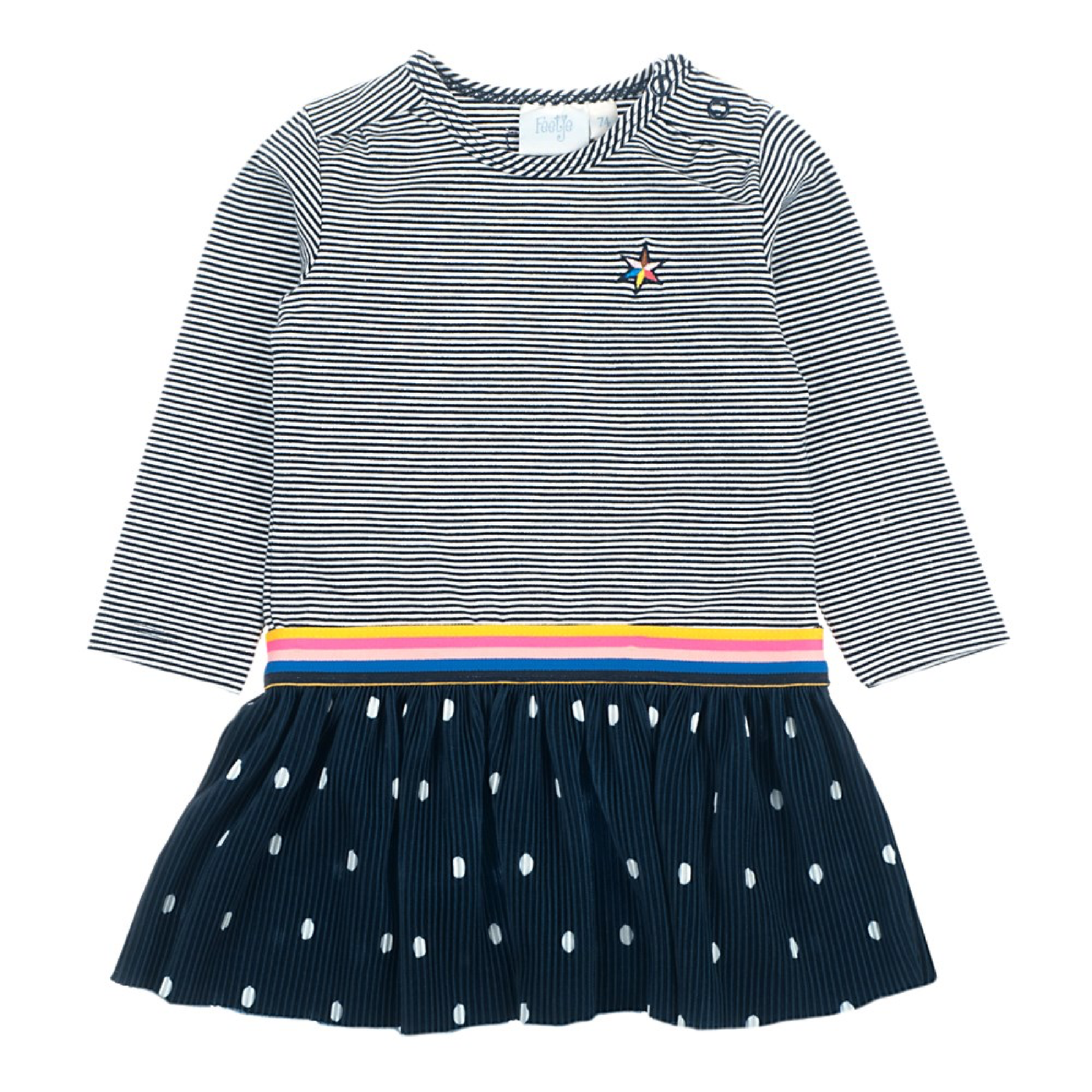 Feetje Jurk streep / plissé - Pret-A-Party - Bubbles & Bo