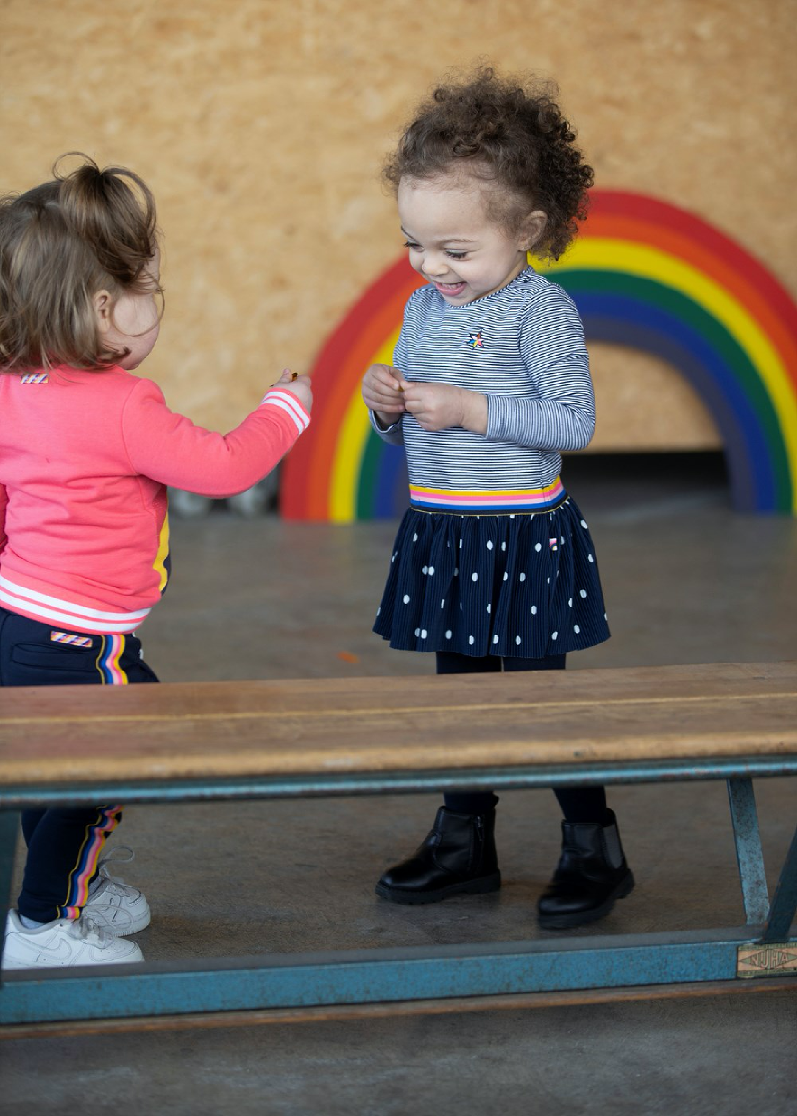 Feetje Jurk streep / plissé - Pret-A-Party - Bubbles & Bo