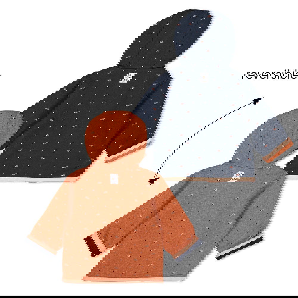 Feetje Omkeerbaar jasje met capuchon - Let Love Grow - Bubbles & Bo