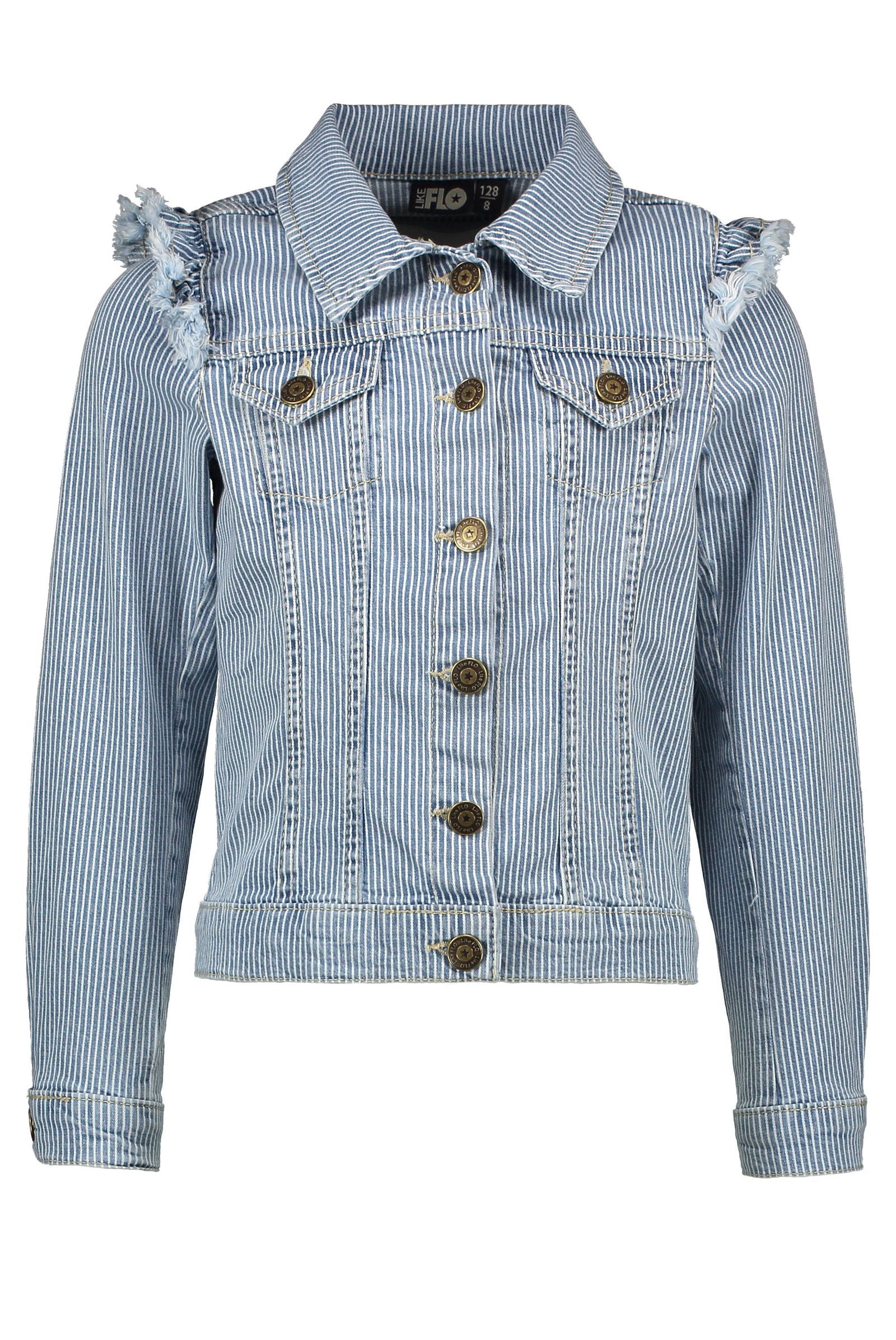 Flo Flo girls denim ruffle jacket - Bubbles & Bo