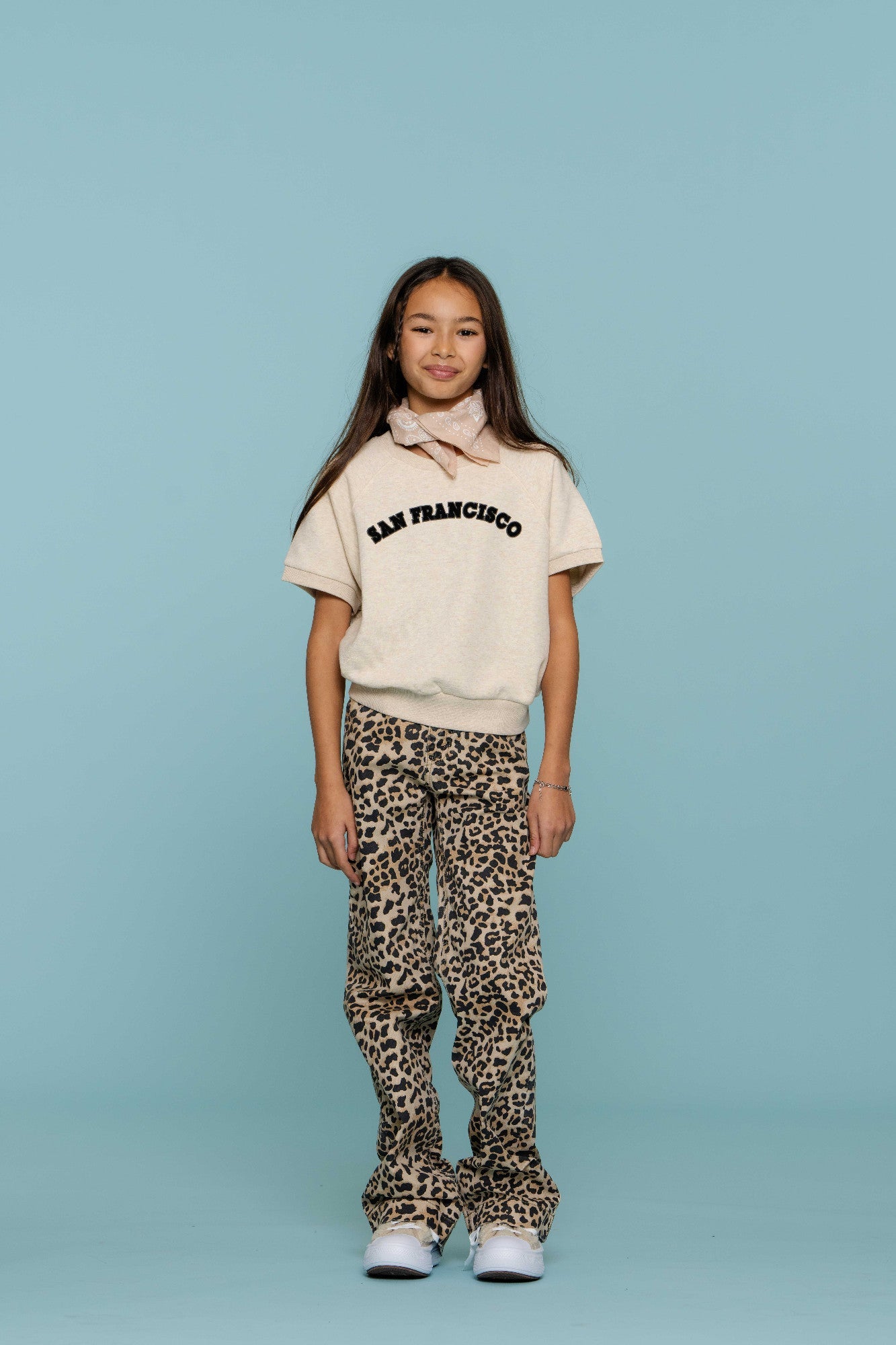 Meisjes Sweat San Francisco van Geisha in de kleur Sand / Black in maat 176.