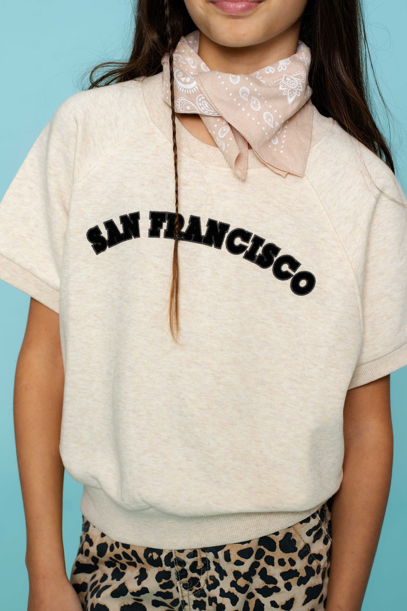 Meisjes Sweat San Francisco van Geisha in de kleur Sand / Black in maat 176.