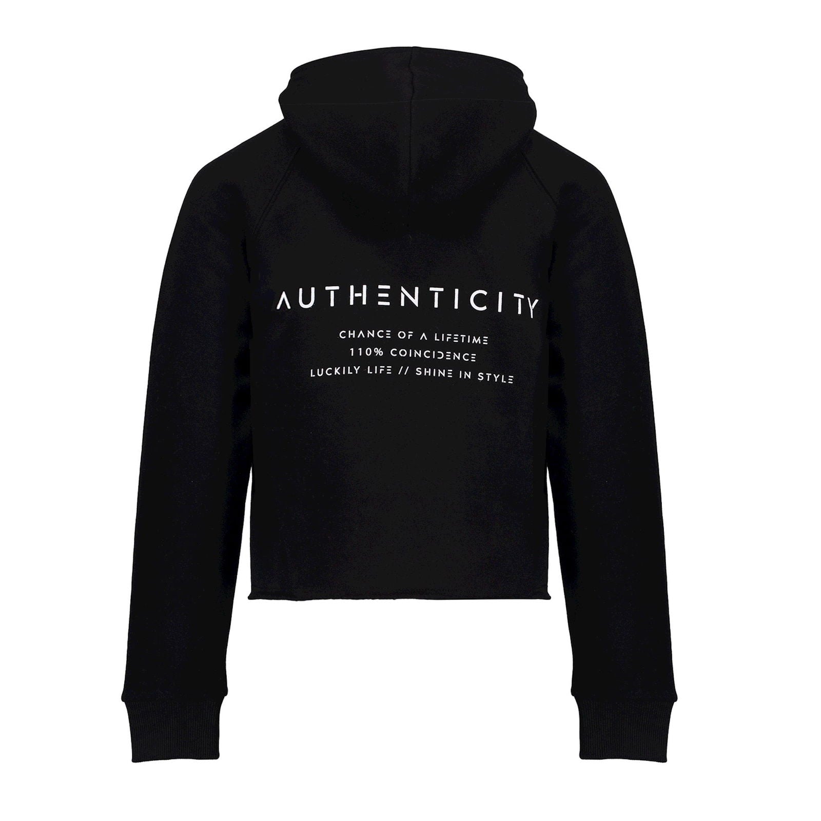 Geisha Hoody cropped back print Black - Bubbles & Bo