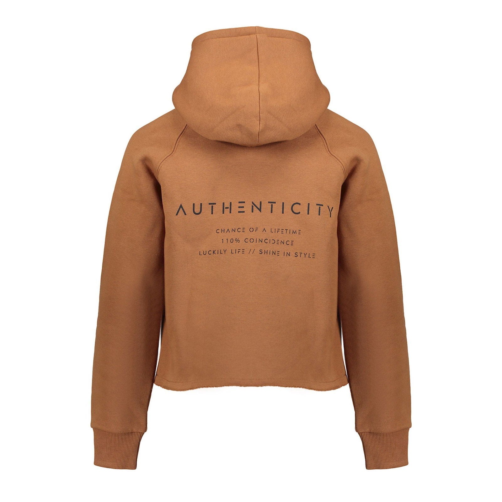 Geisha Hoody cropped back print Cognac - Bubbles & Bo