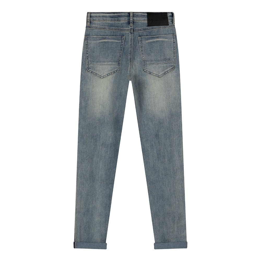Jongens Jeans Blue Robin Wide Straight Fit van Indian Blue Jeans in de kleur Used Light Denim in maat 176.