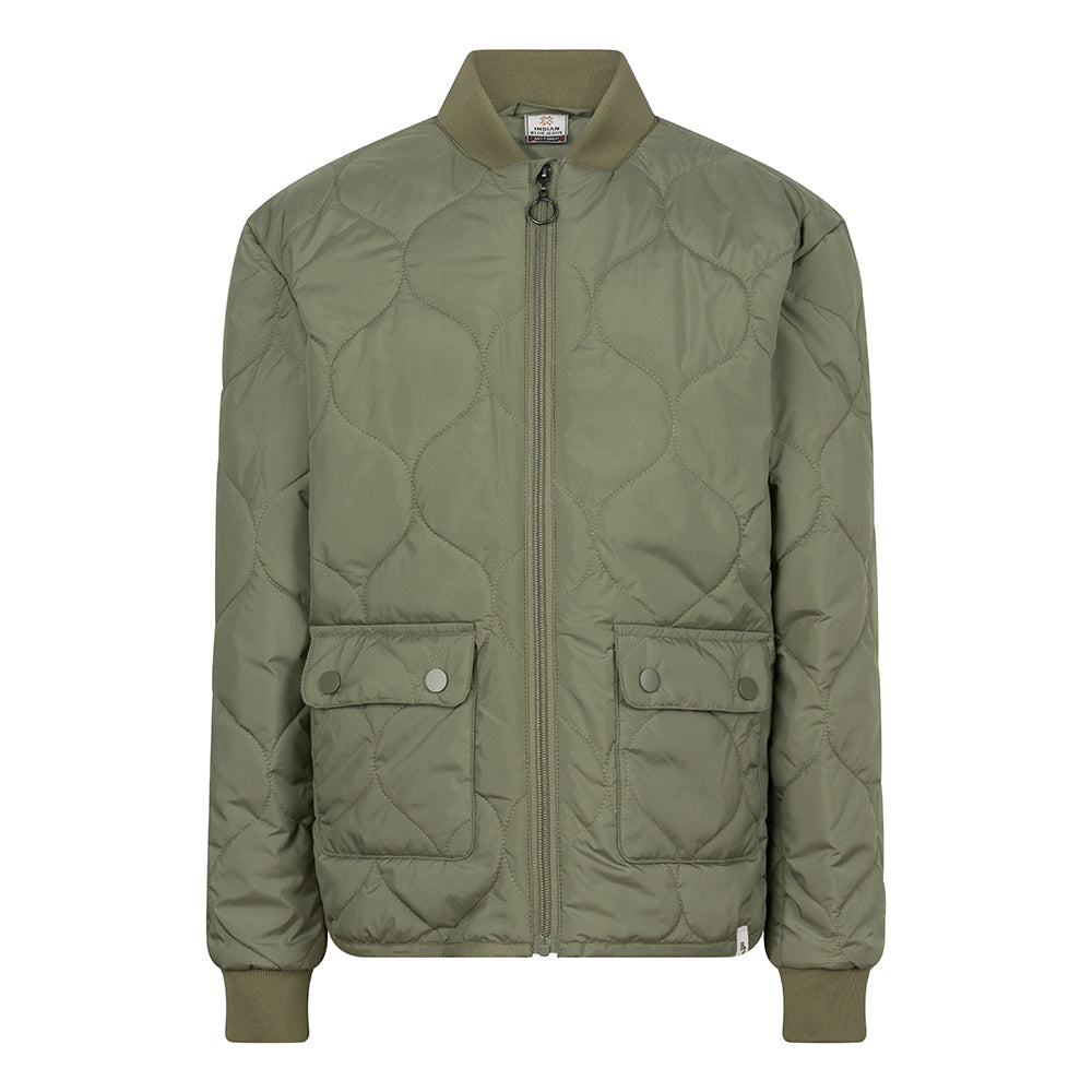 Meisjes Quilted College Jacket van Indian Blue Jeans in de kleur Olive in maat 176.