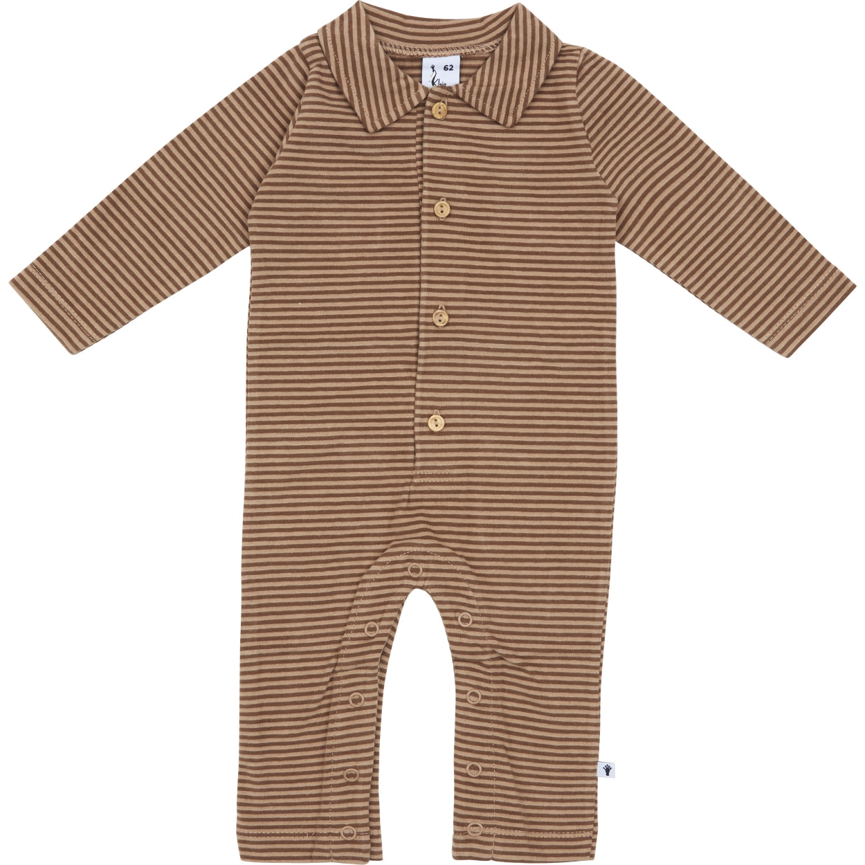 Jongens Jumpsuit Polo van Klein Baby in de kleur Stripe Burro/Rawhide in maat 68.