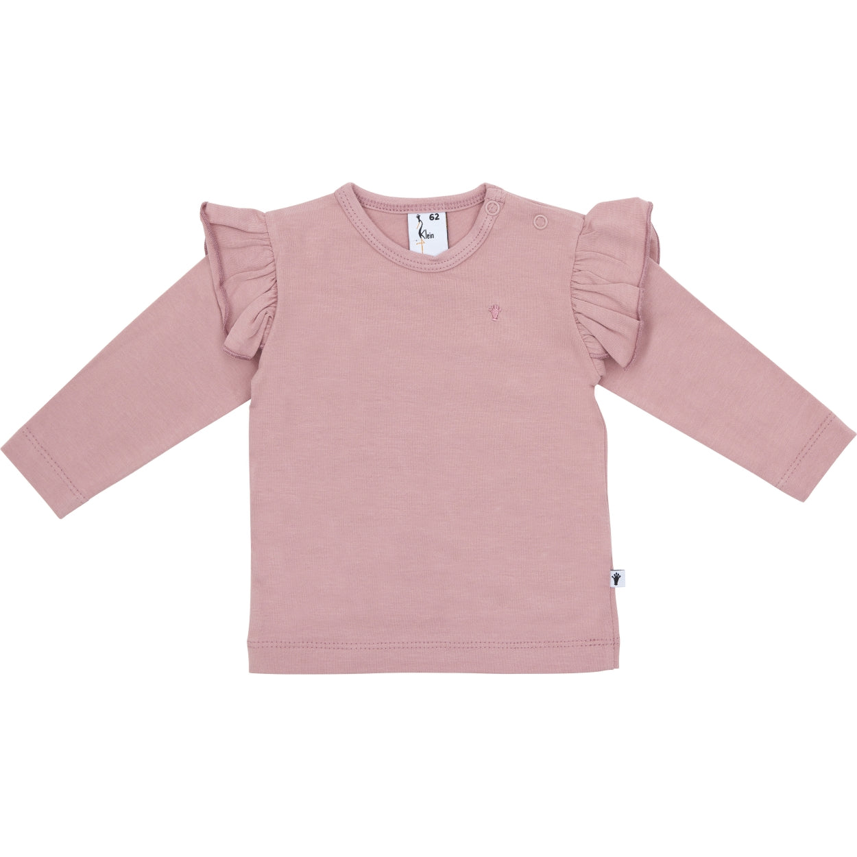Meisjes Shirt Ruffle van Klein Baby in de kleur Dusty Rose in maat 74.